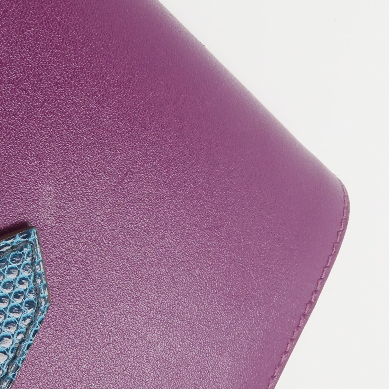 HERMES Tadelakt 皮革/蜥蝪皮革Bearn Compact Wallet錢包Anemone