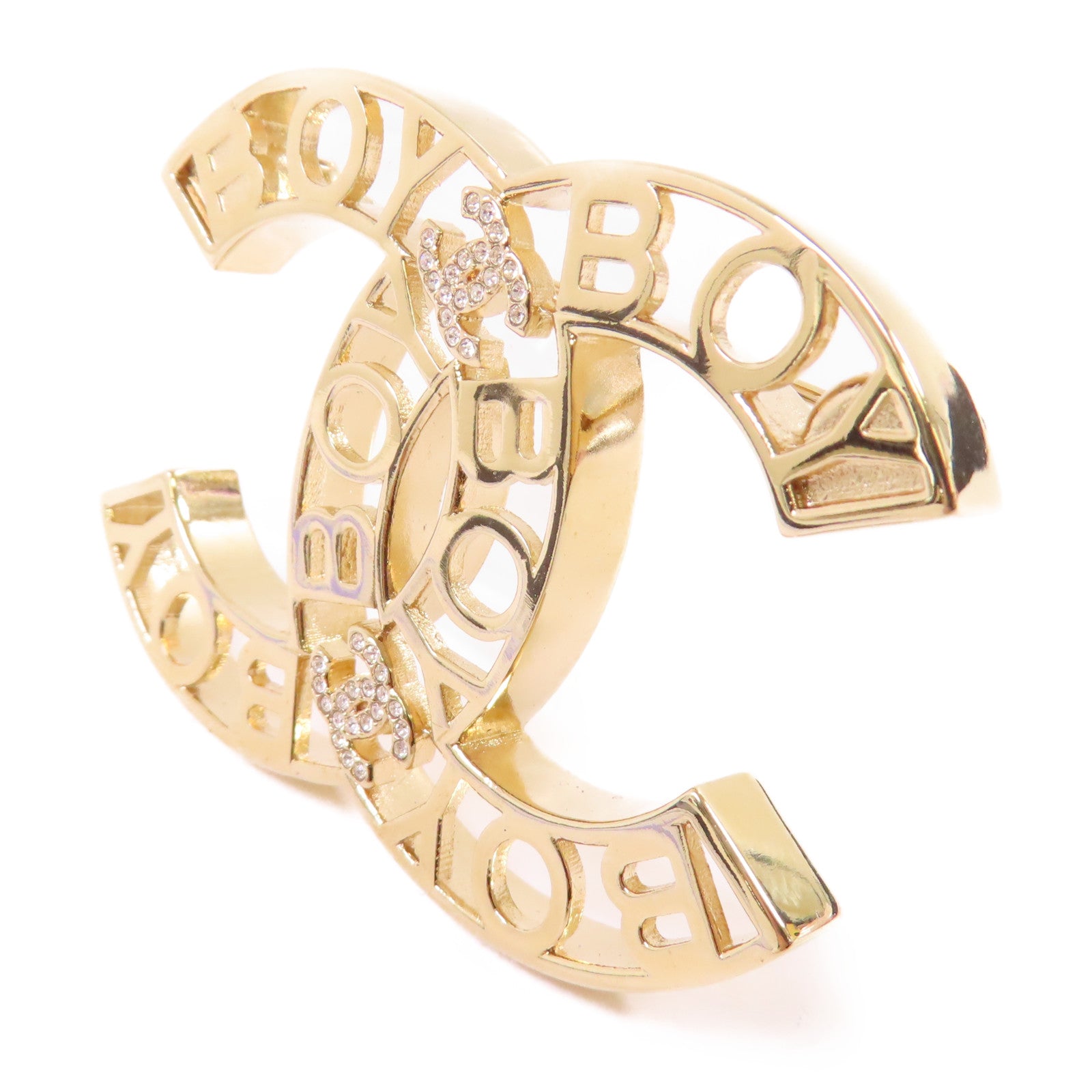 CHANEL 金屬/水鑽CC Brooch胸針