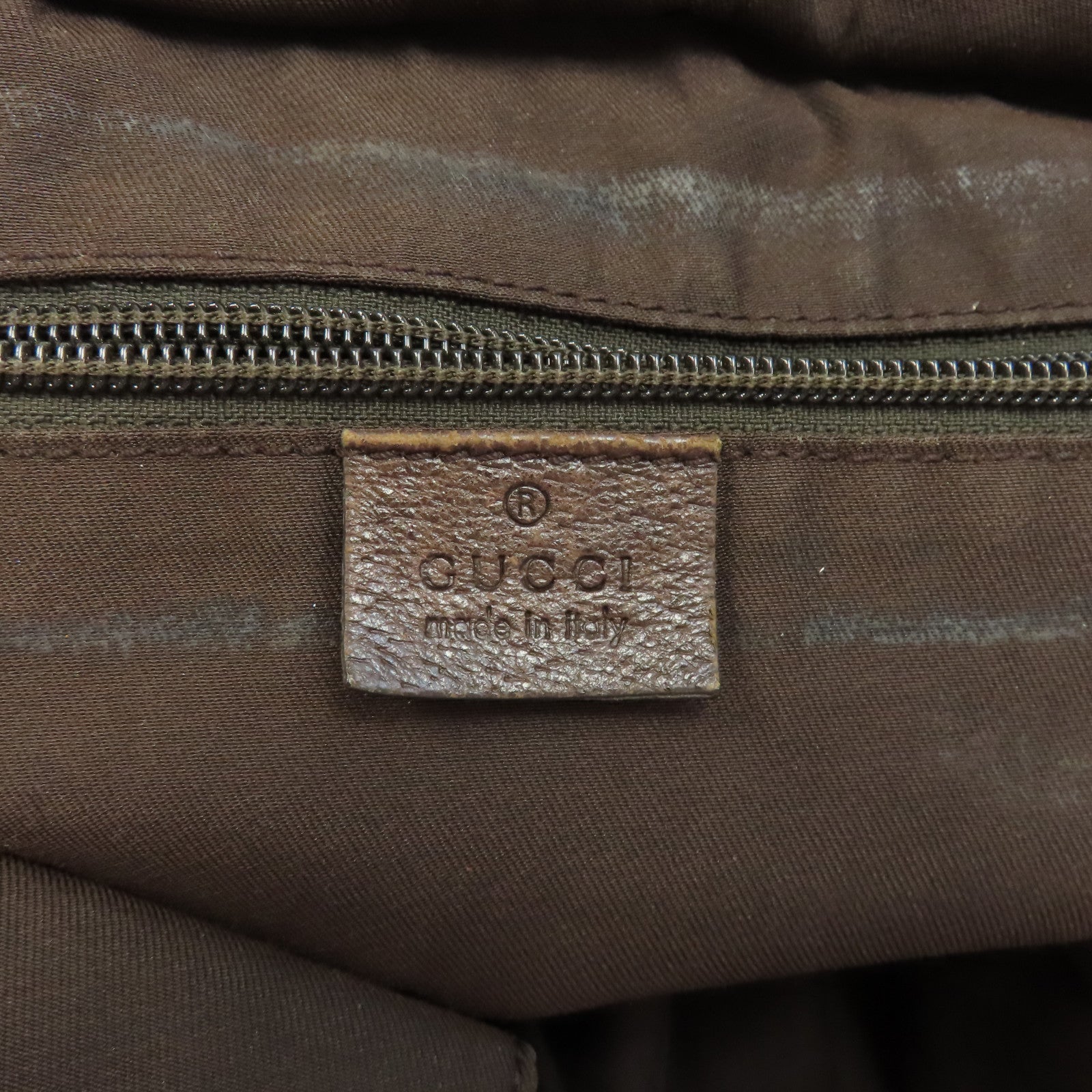 GUCCI 帆布Tote Bag銀扣手挽袋啡色