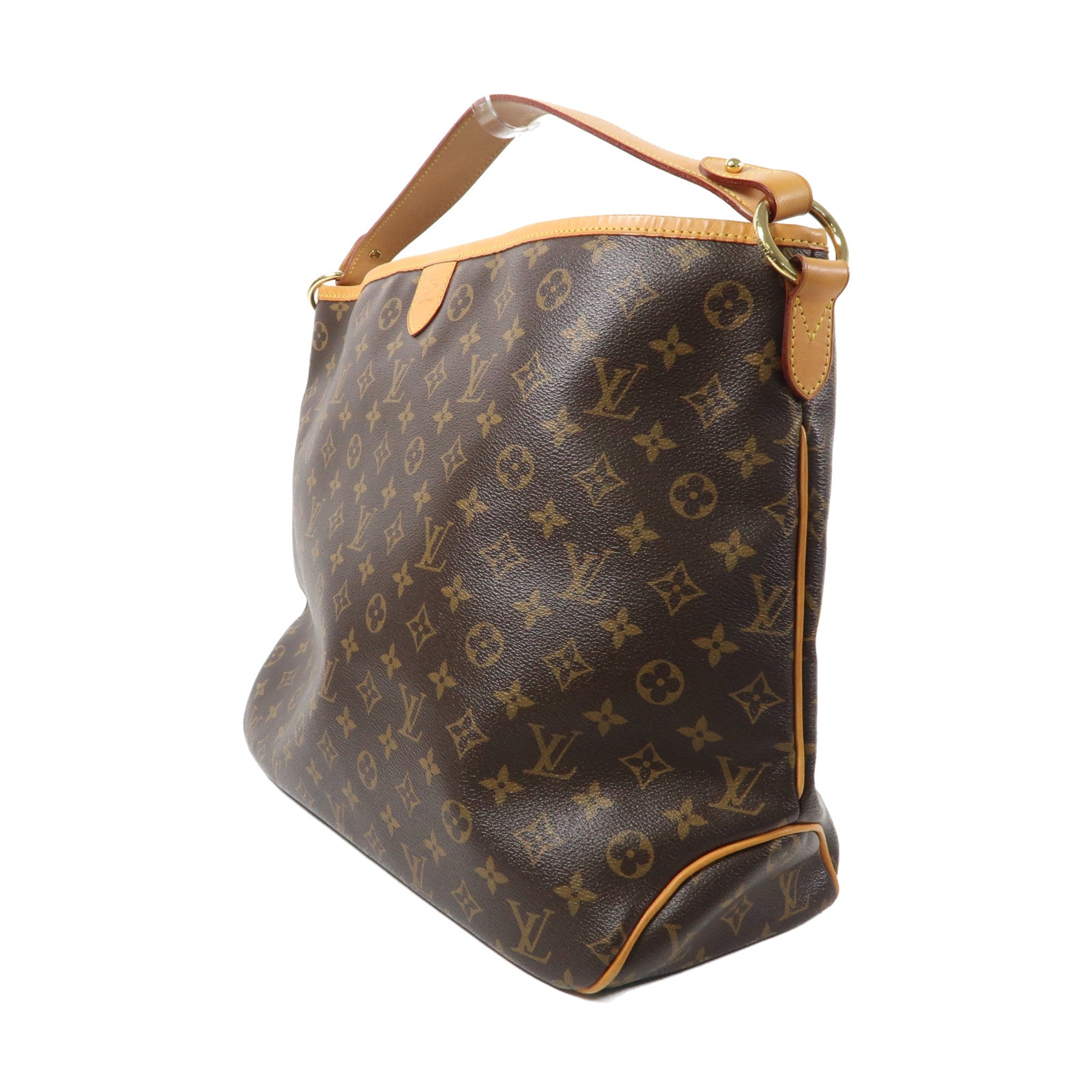 LOUIS VUITTON Monogram Delightful MM金扣肩背袋啡色
