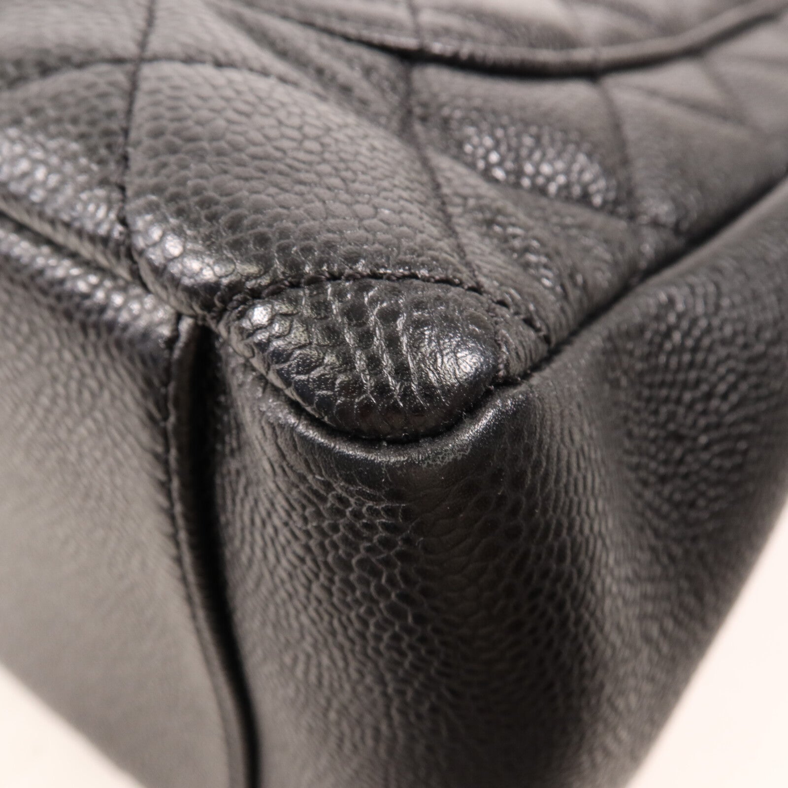 CHANEL 牛皮皮革GST Grand Shopping Tote Bag金扣鏈帶肩背袋