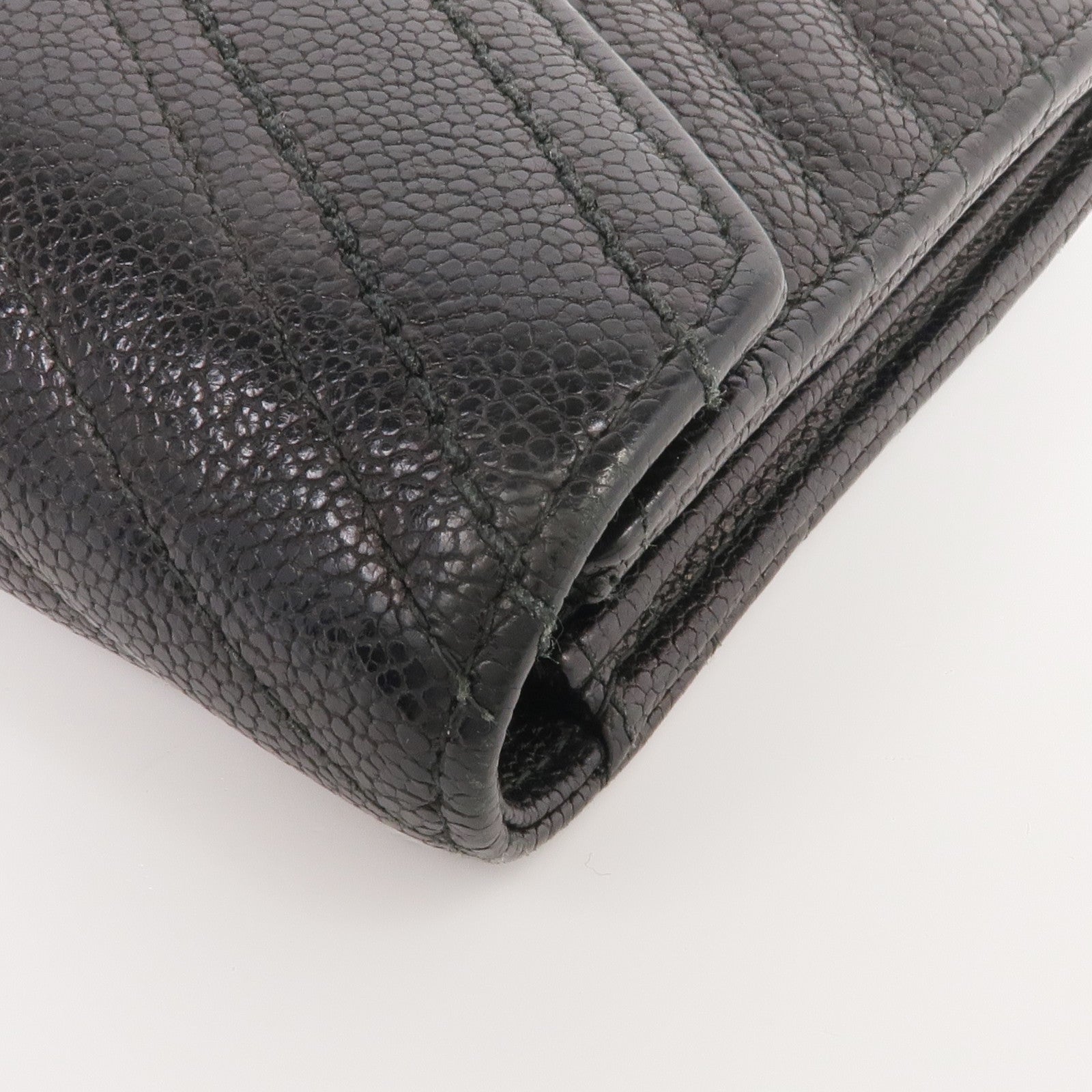 CHANEL 牛皮皮革Long Wallet銀扣長錢包