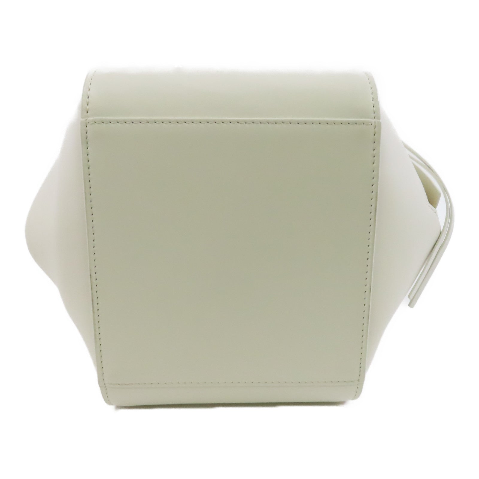 LOEWE 牛皮皮革Compact Hammock銀扣手挽肩背兩用袋白色