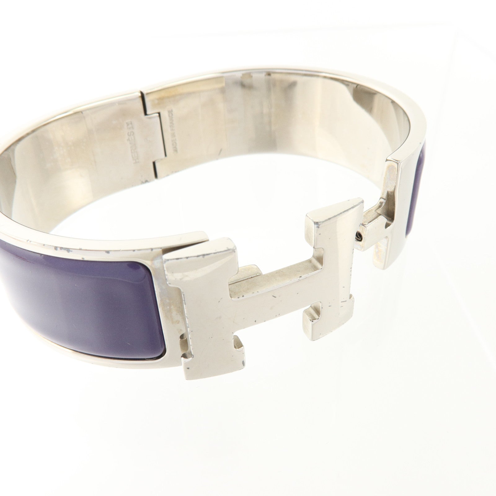 HERMES 金屬/琺瑯Clic-Clac H Bracelet銀扣手鏈