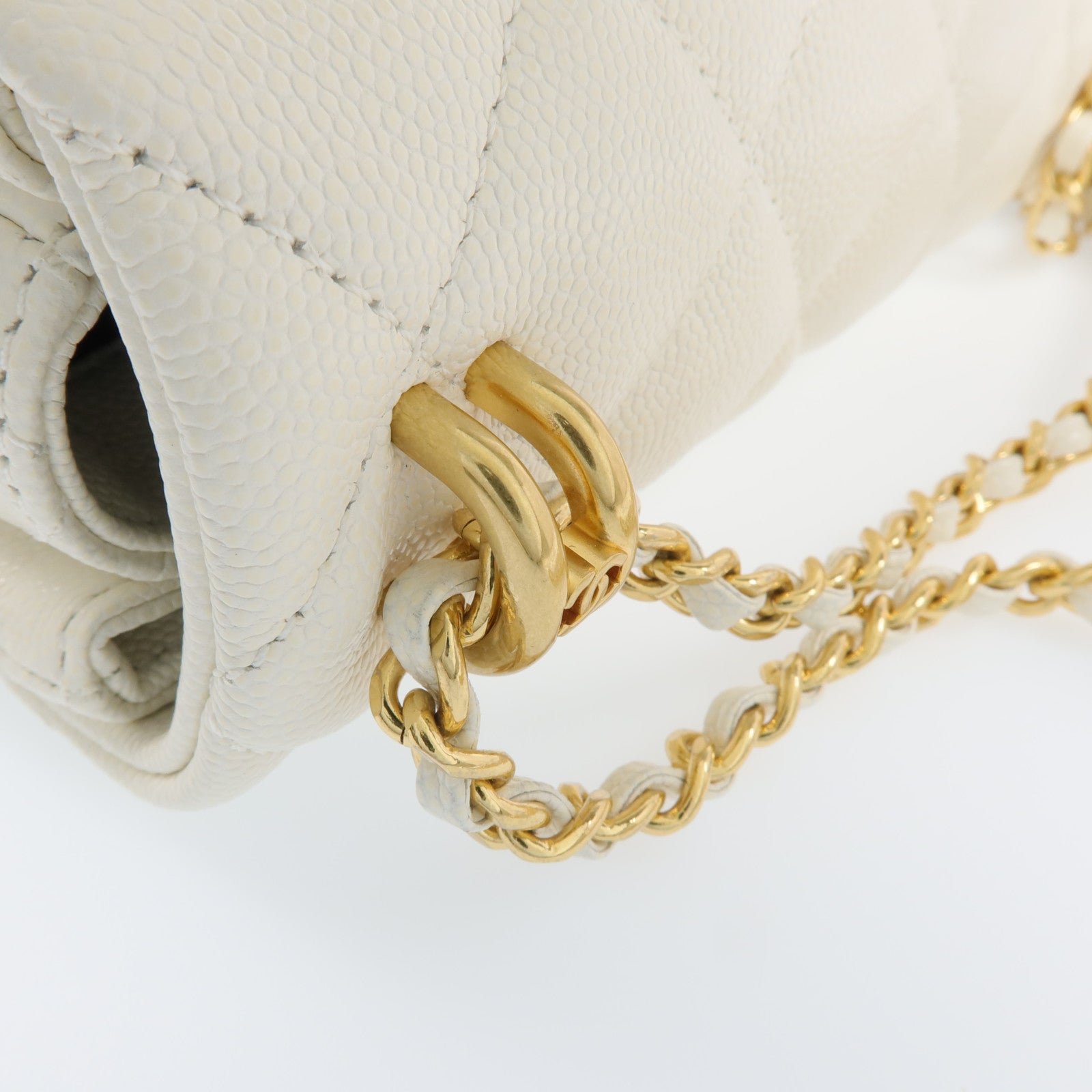 CHANEL 牛皮皮革Chain Shoulder Bag金扣鏈帶肩背袋