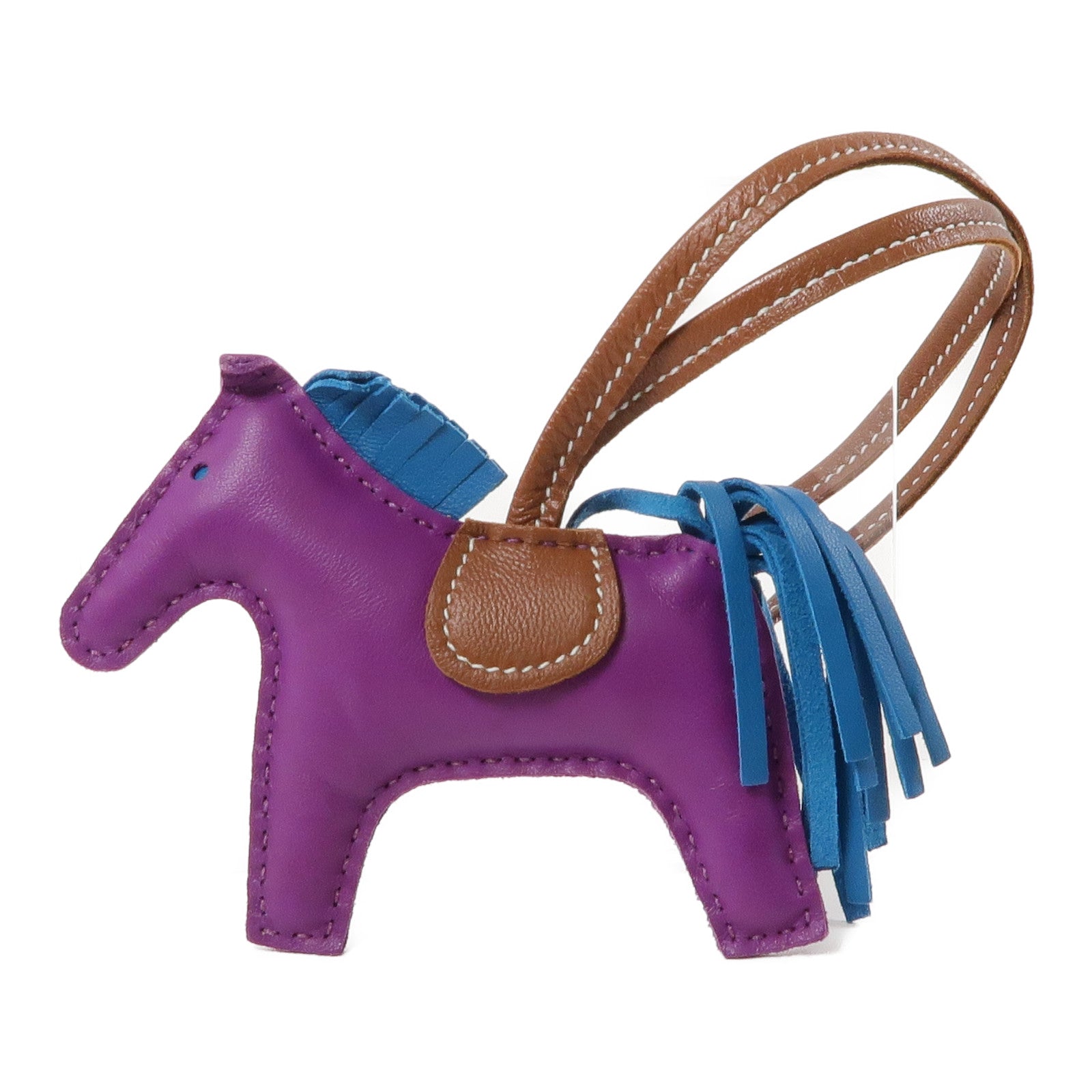 HERMES Swift皮革Rodeo PM Charm掛飾Anemone/Colvert/Gold/紫色/綠色/棕色