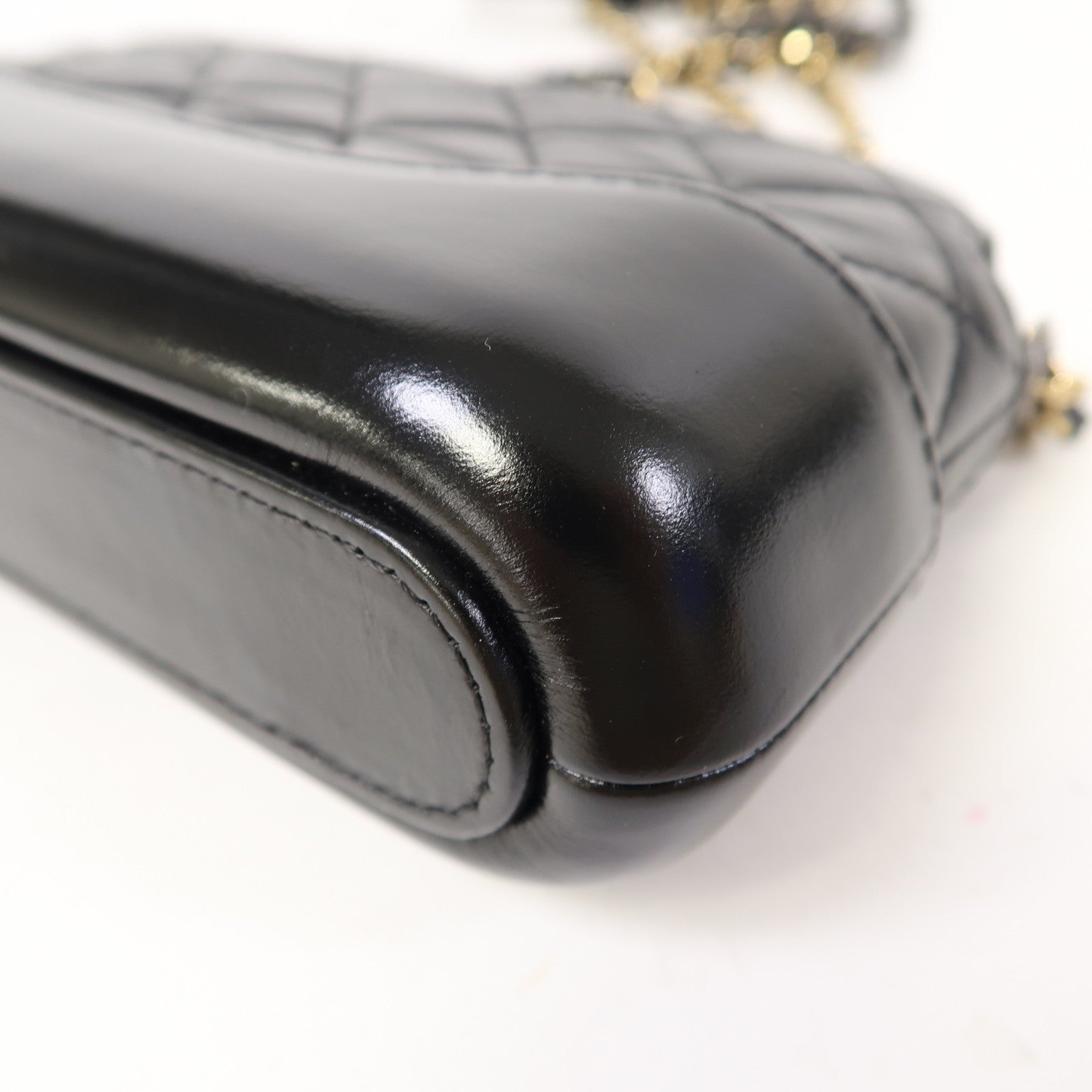 CHANEL 【激減優惠】菱格牛皮皮革Gabrielle Wallet On Chain鏈帶肩背袋黑色