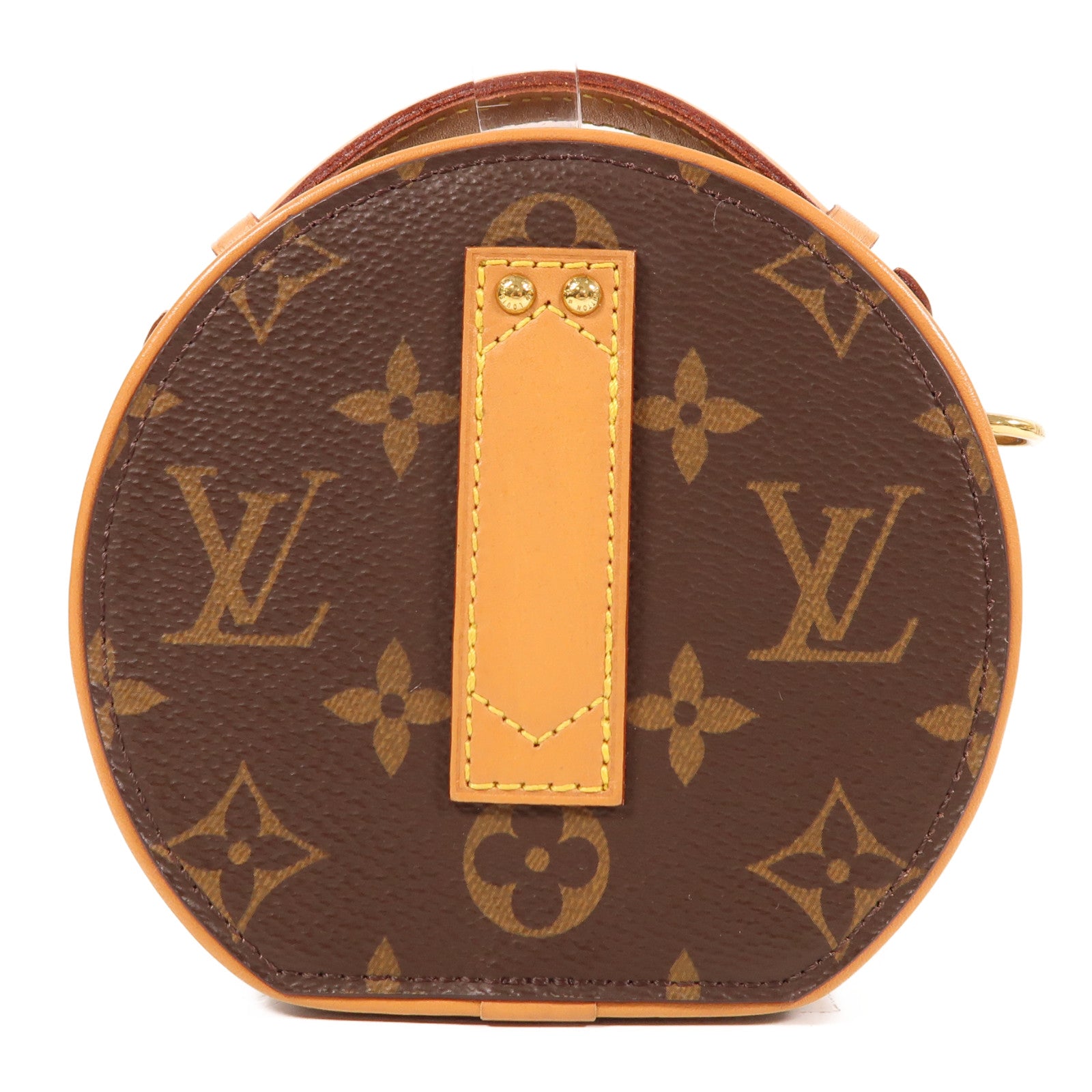 LOUIS VUITTON Monogram Mini Boite Chapeau金扣手挽肩背兩用袋棕色