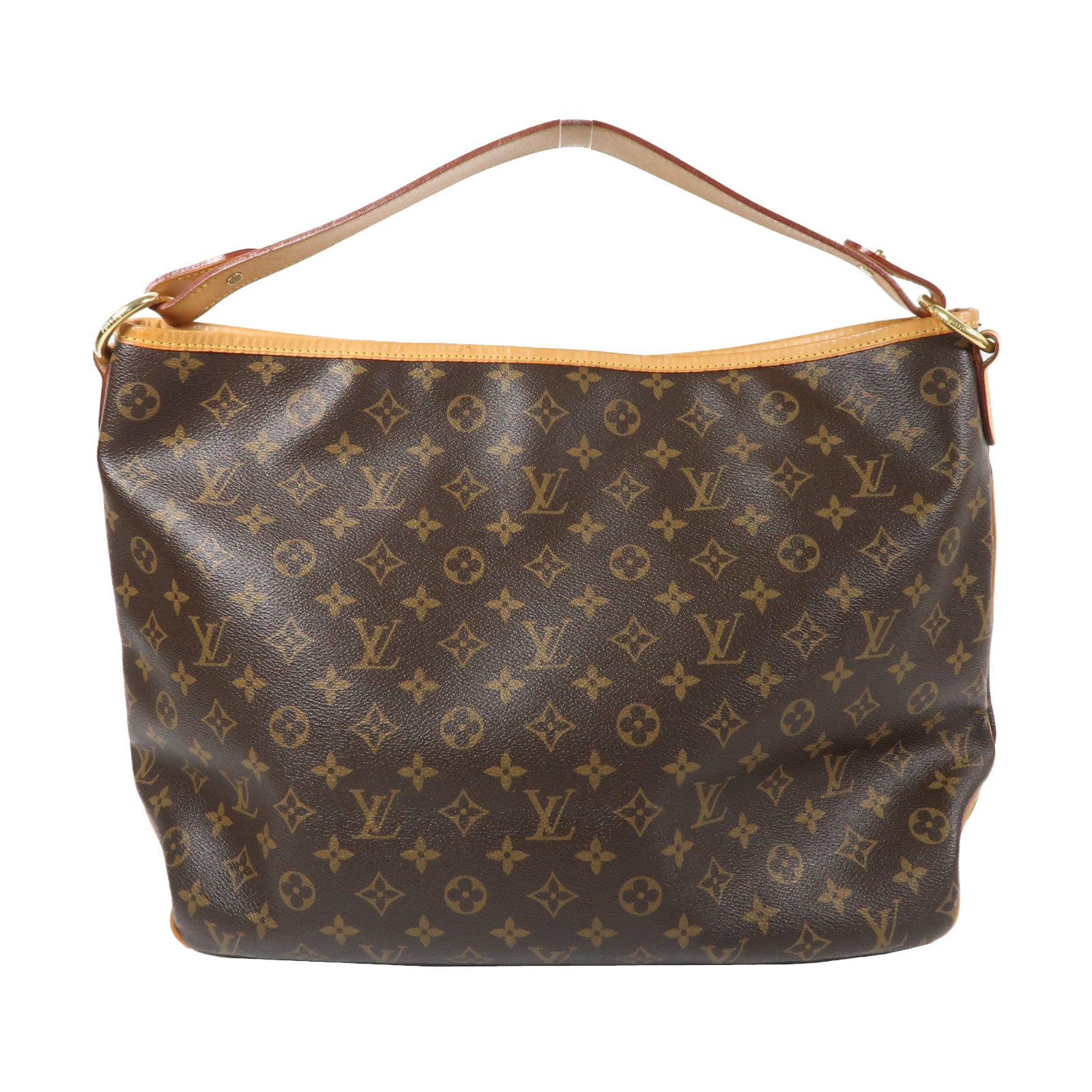 LOUIS VUITTON Monogram Delightful MM金扣肩背袋啡色