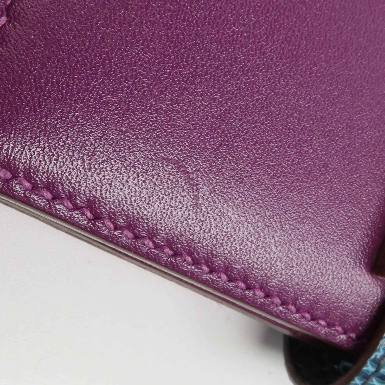 HERMES Tadelakt 皮革/蜥蝪皮革Bearn Compact Wallet錢包Anemone
