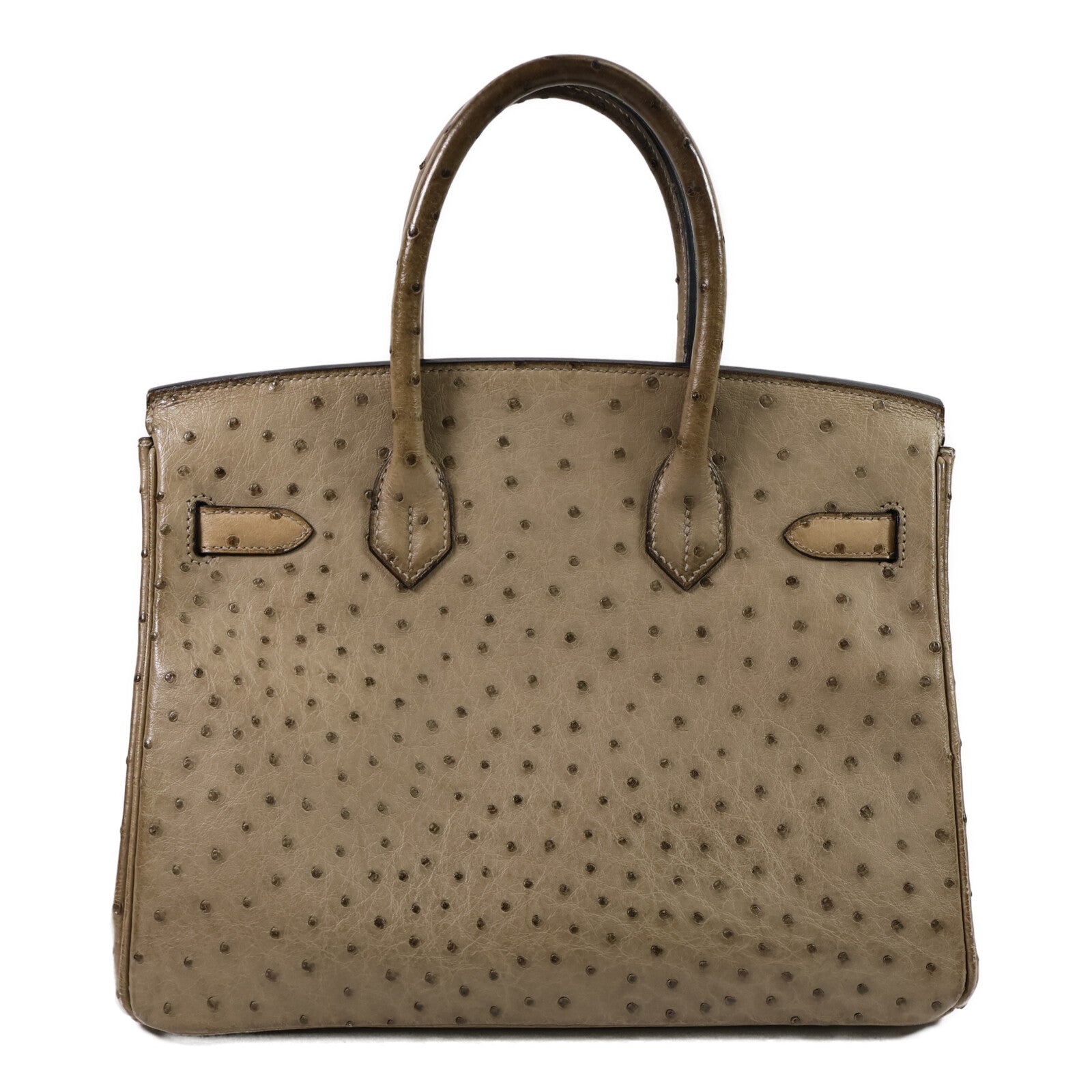 HERMES 鴕鳥皮革Birkin 30手挽袋Gris Taurterelle