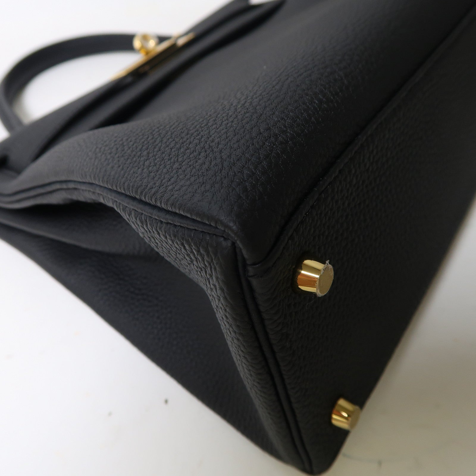 HERMES Togo皮革Kelly 28金扣手挽肩背兩用袋黑色