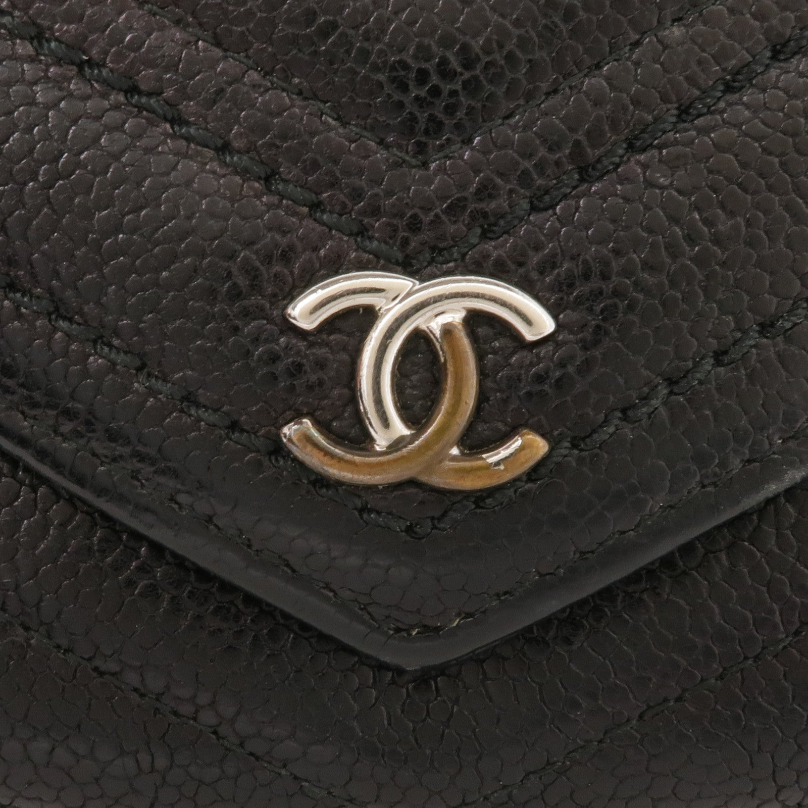 CHANEL 牛皮皮革Long Wallet銀扣長錢包