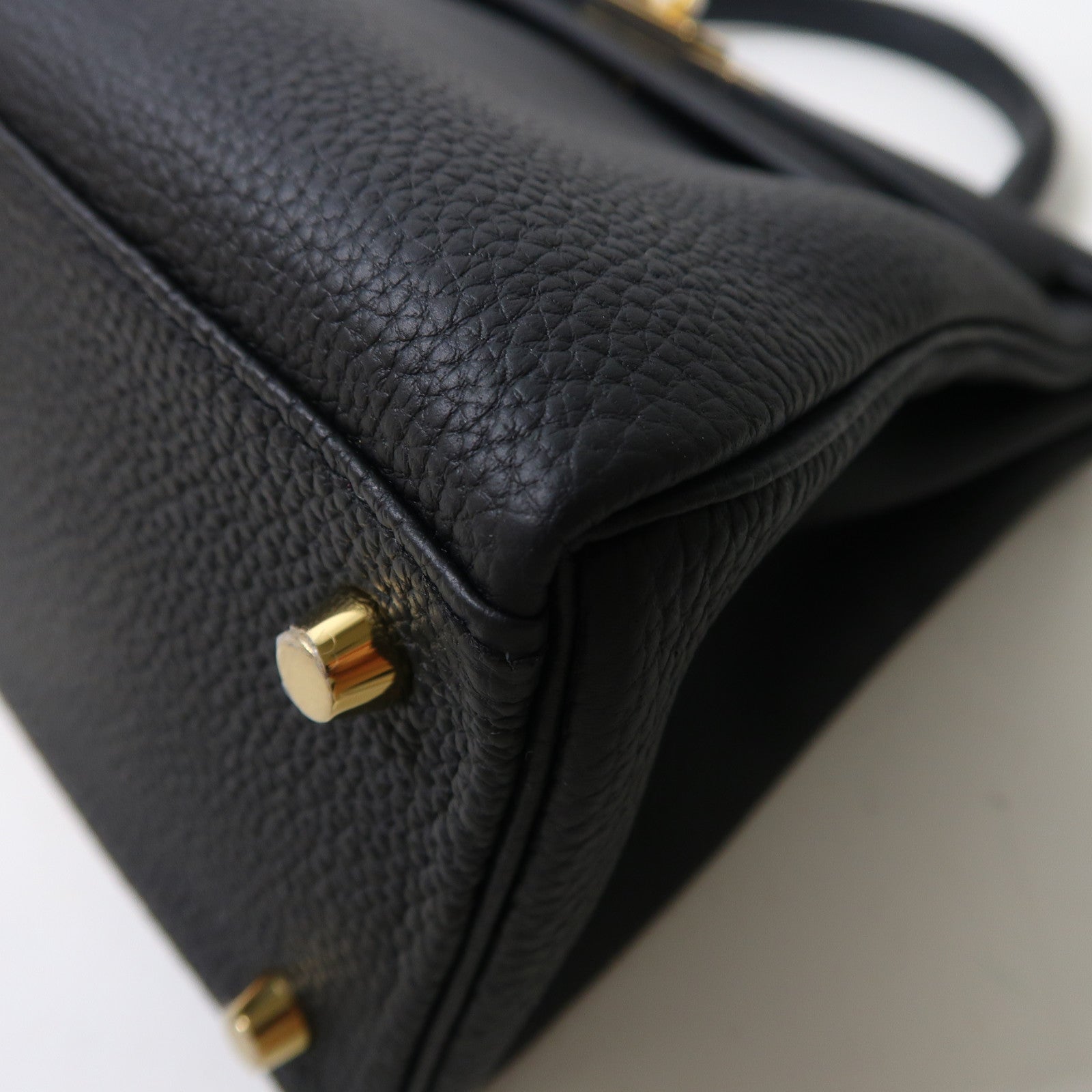 HERMES Togo皮革Kelly 28金扣手挽肩背兩用袋黑色