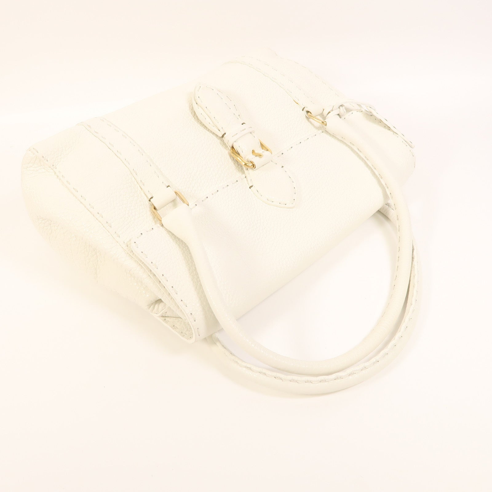 FENDI 牛皮皮革Selleria Linda Bag金扣手挽袋