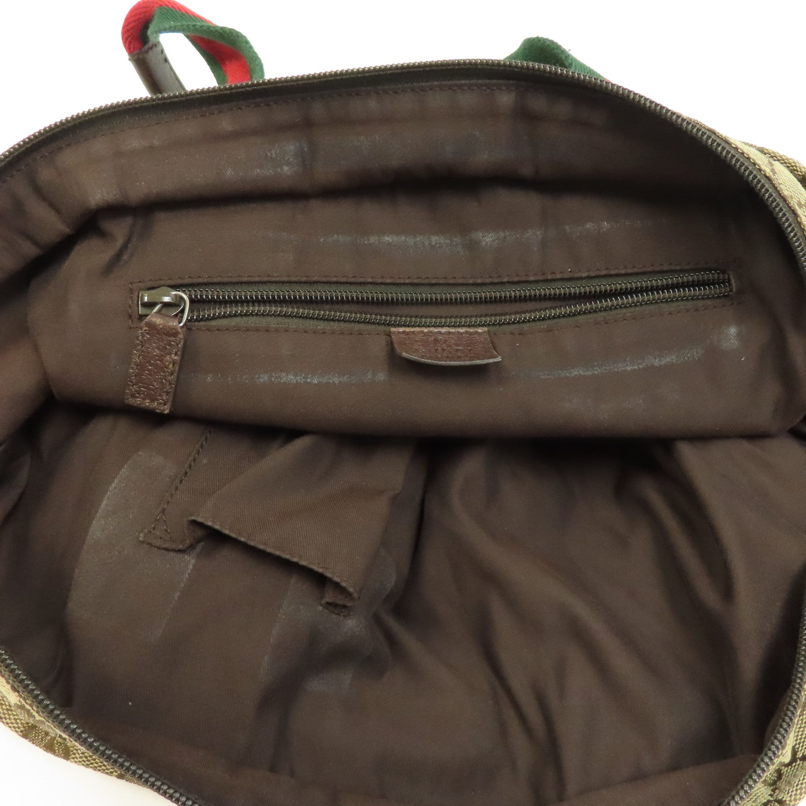 GUCCI 帆布Tote Bag銀扣手挽袋啡色
