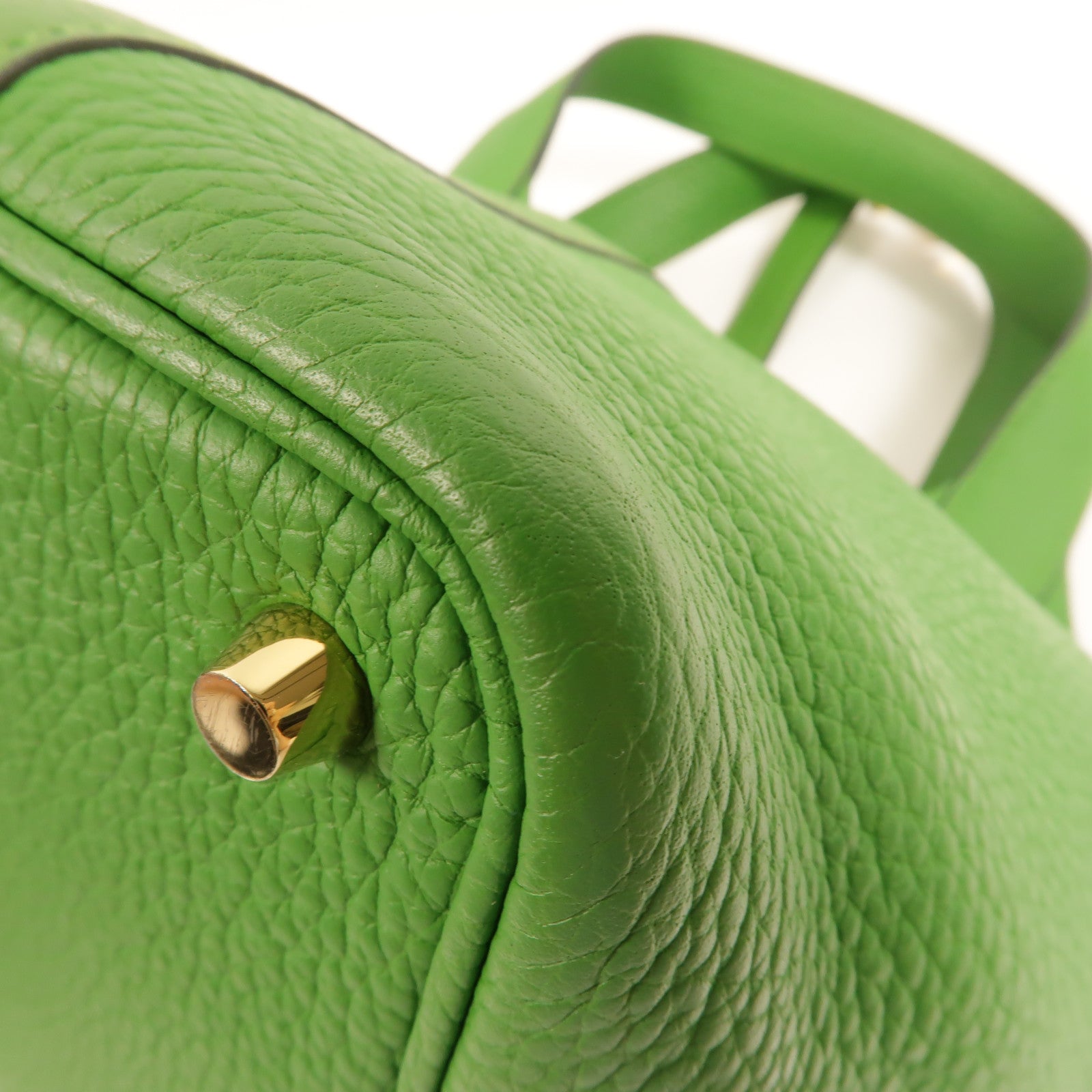 HERMES Clemence皮革Picotin PM手挽袋Vert Yucca