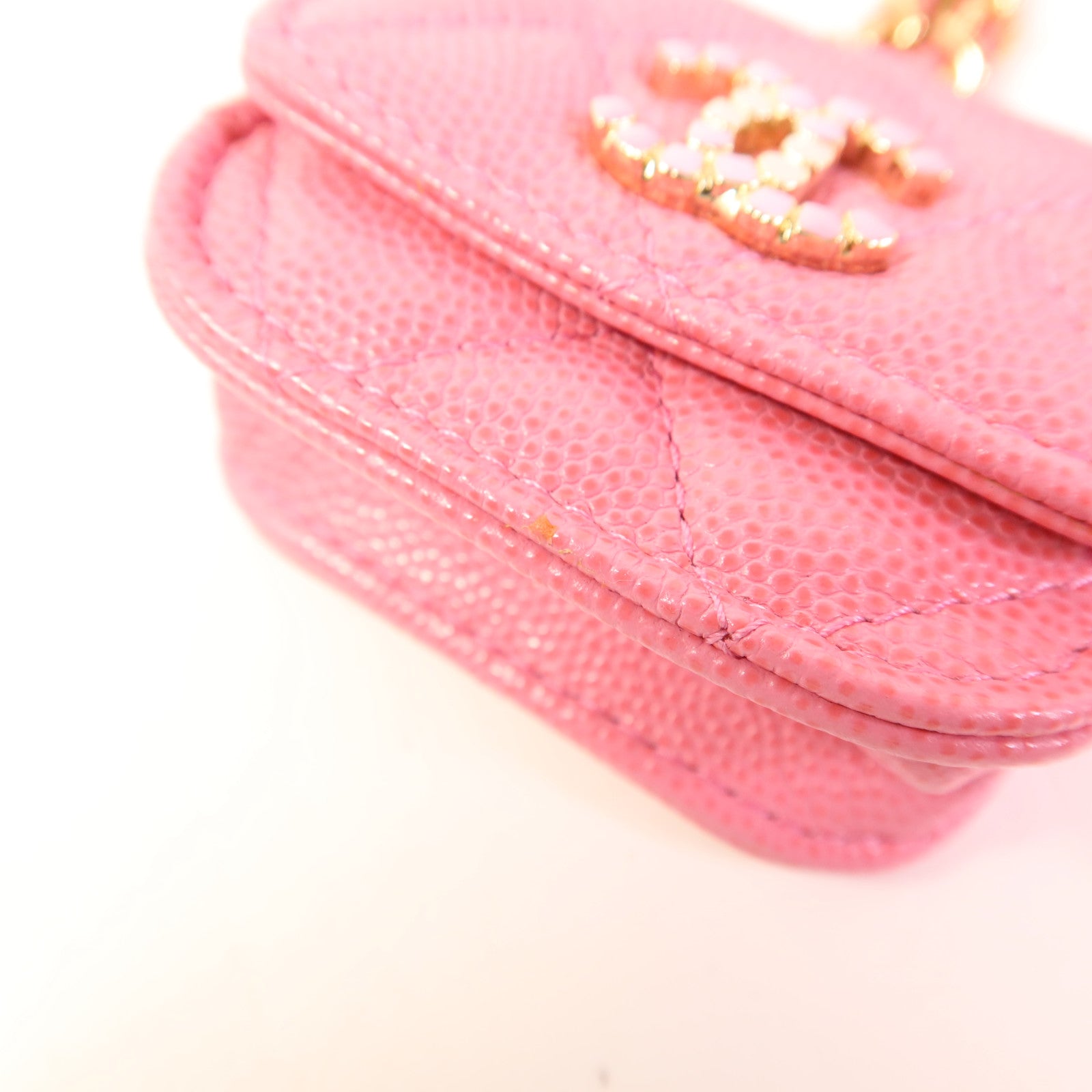CHANEL 牛皮皮革Phone Holder金扣鏈帶肩背袋