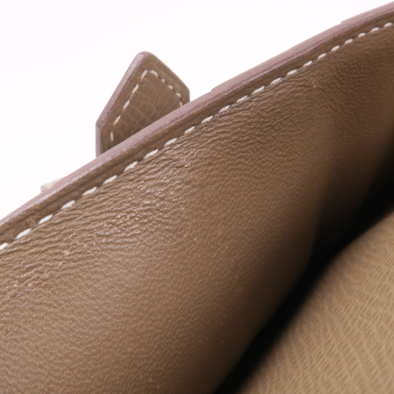 HERMES PHW Bearn Long Wallet Veau Epsom Leather Etoupe