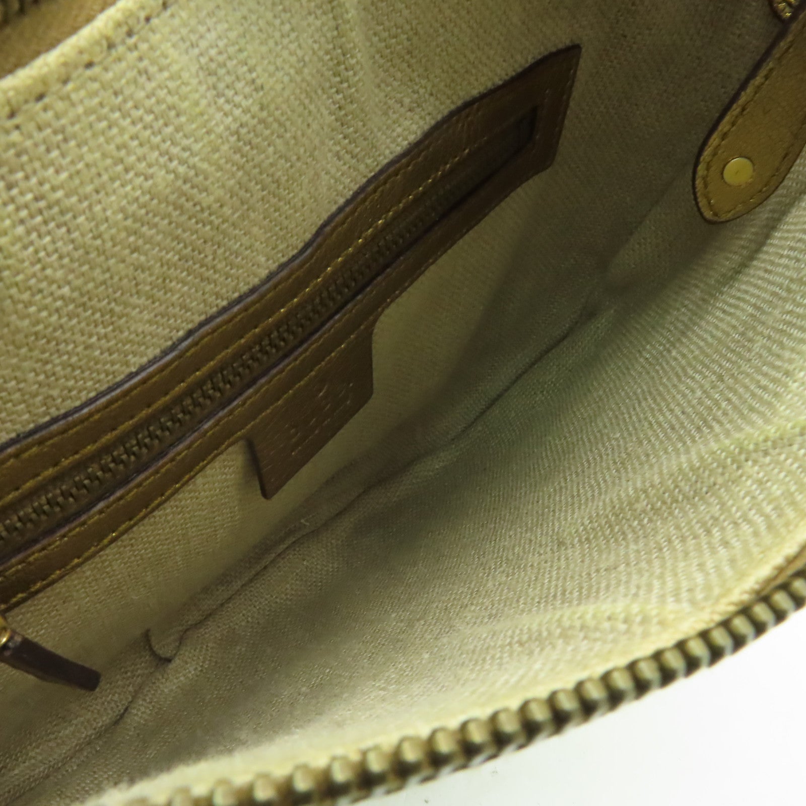 GUCCI **【清倉大減價】皮革/帆布Shoulder Bag金扣肩背袋金色