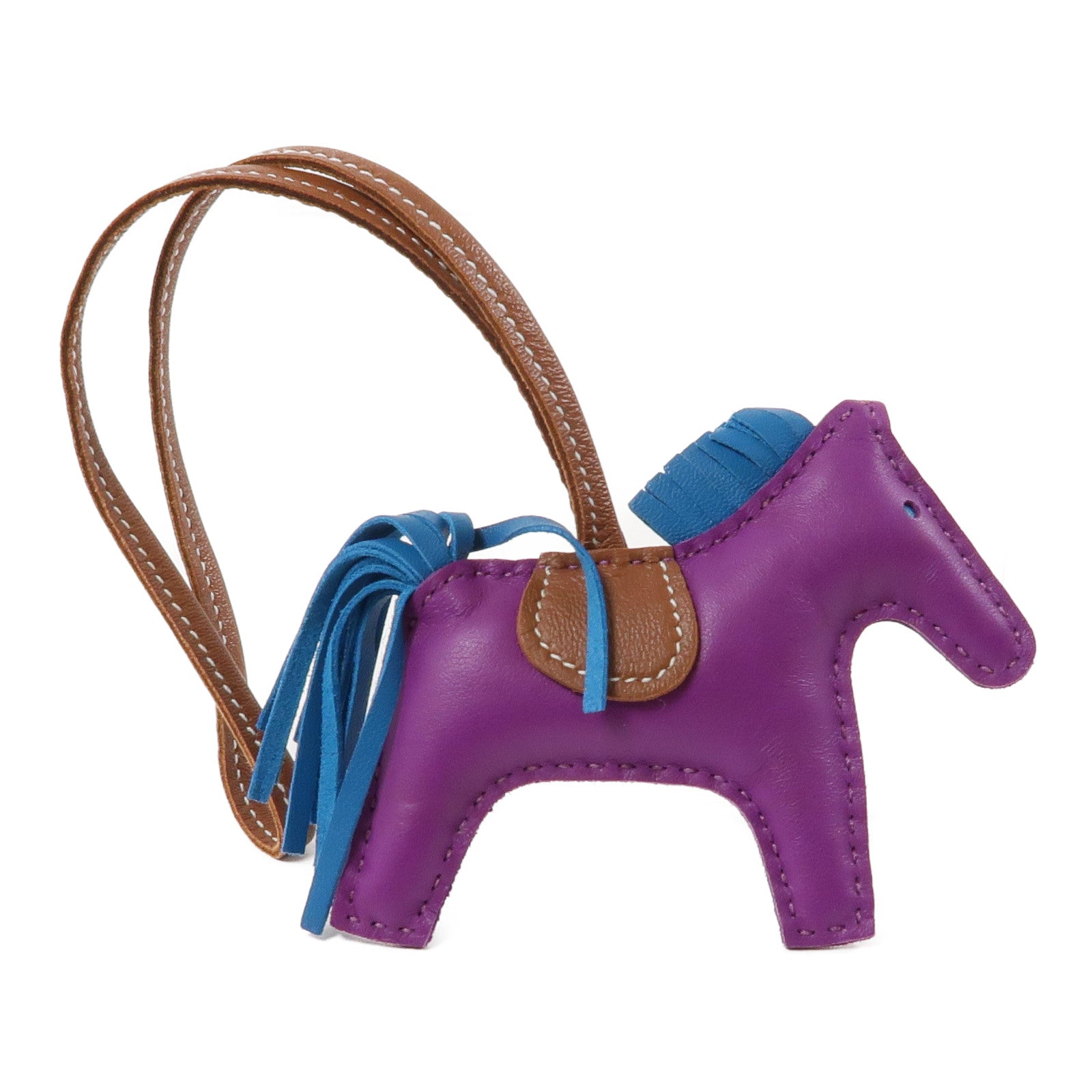 HERMES Swift皮革Rodeo PM Charm掛飾Anemone/Colvert/Gold/紫色/綠色/棕色