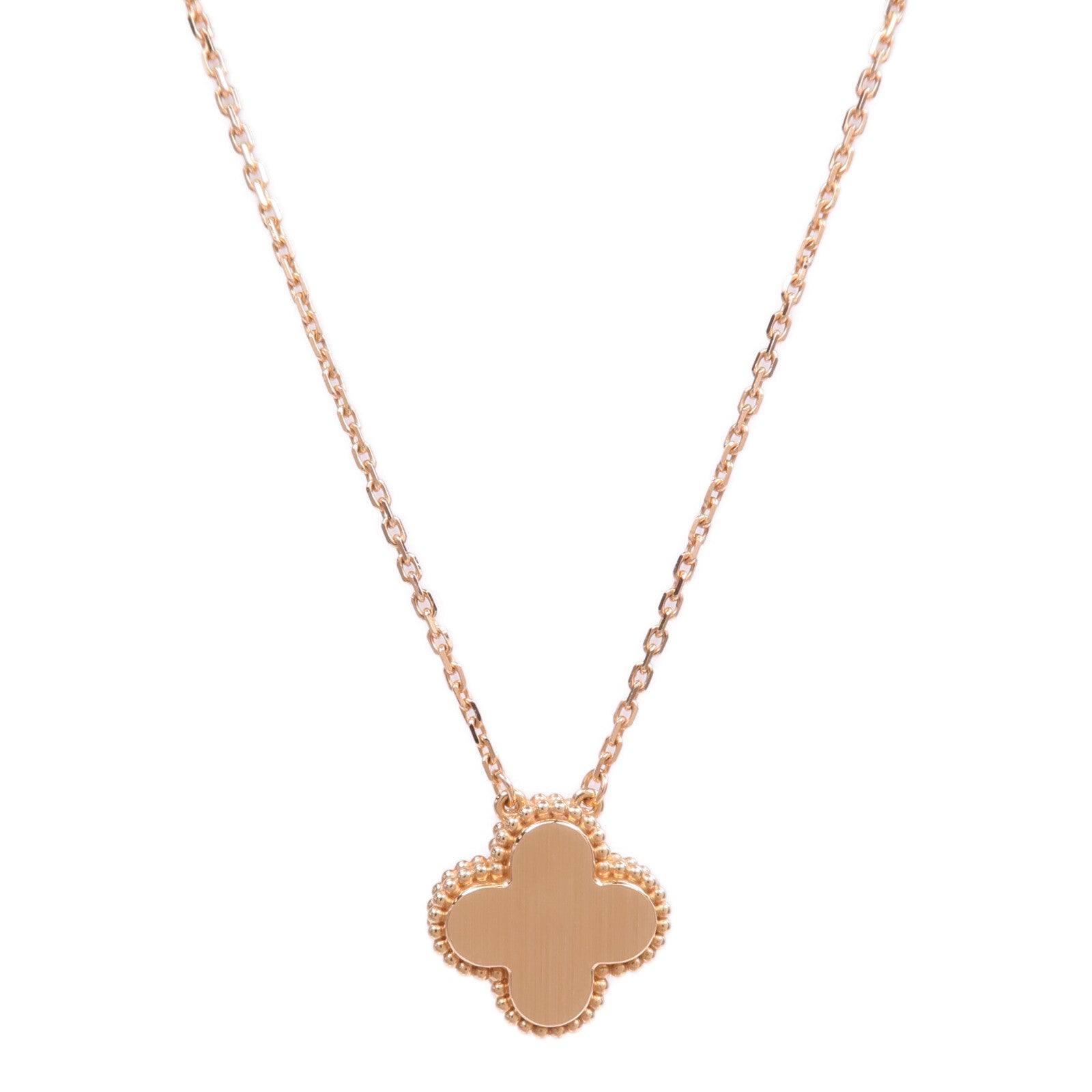Van Cleef & Arpels 18K玫瑰金Vintage Alhambra Pendant珍珠母貝/鑽石項鍊