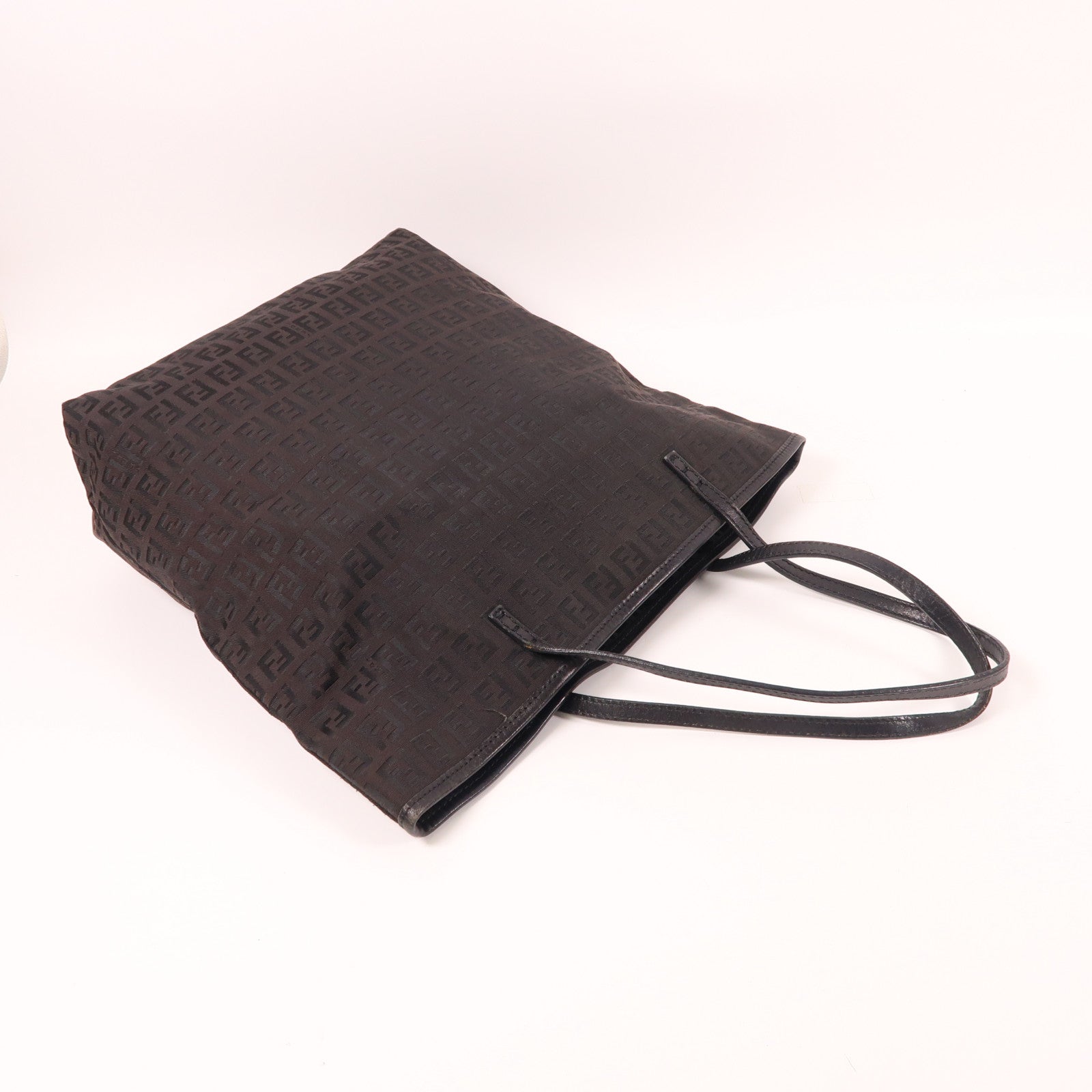 FENDI 帆布Shoulder Bag銀扣肩背袋啡色