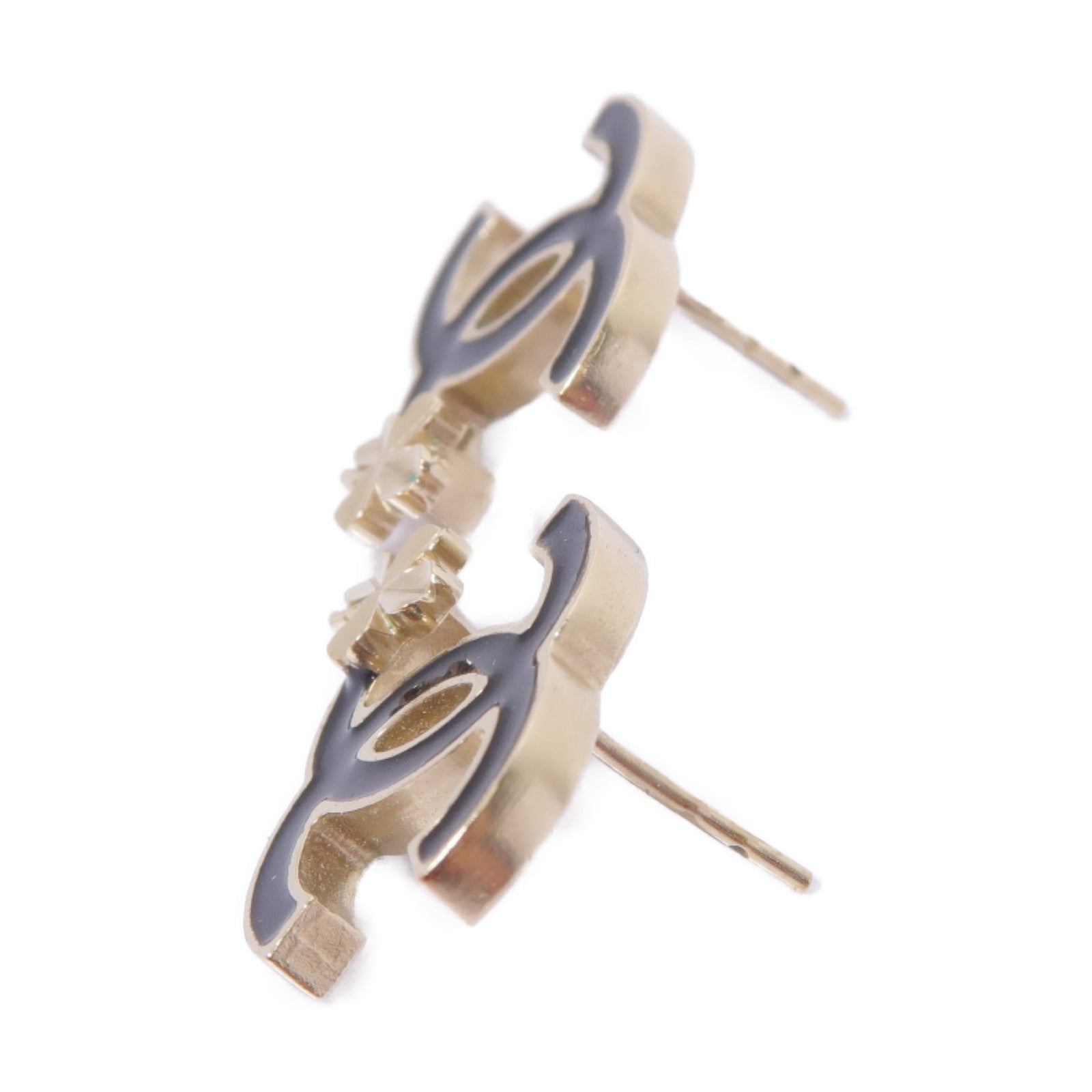 CHANEL PVC/金屬Earrings耳環黑色