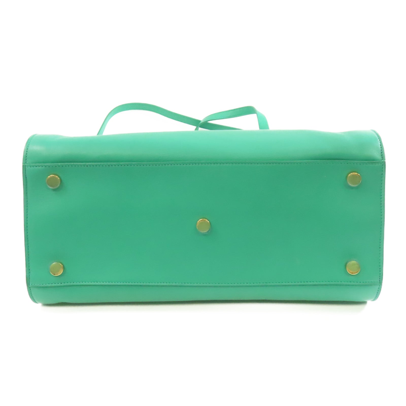 YVES SAINT LAURENT 牛皮皮革Shoulder Bag金扣手挽肩背兩用袋綠色