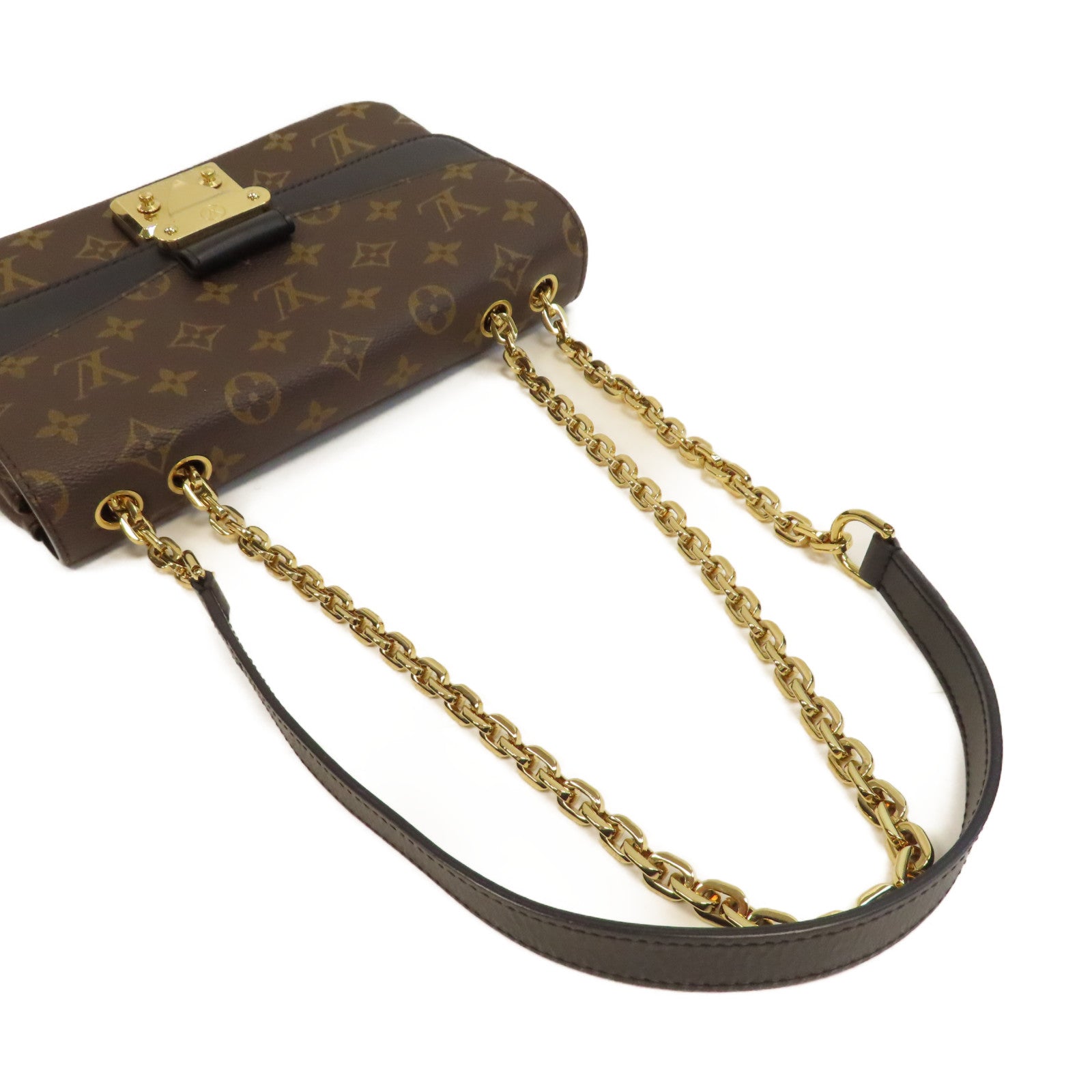 LOUIS VUITTON Monogram Marceau金扣鏈帶肩背袋啡色