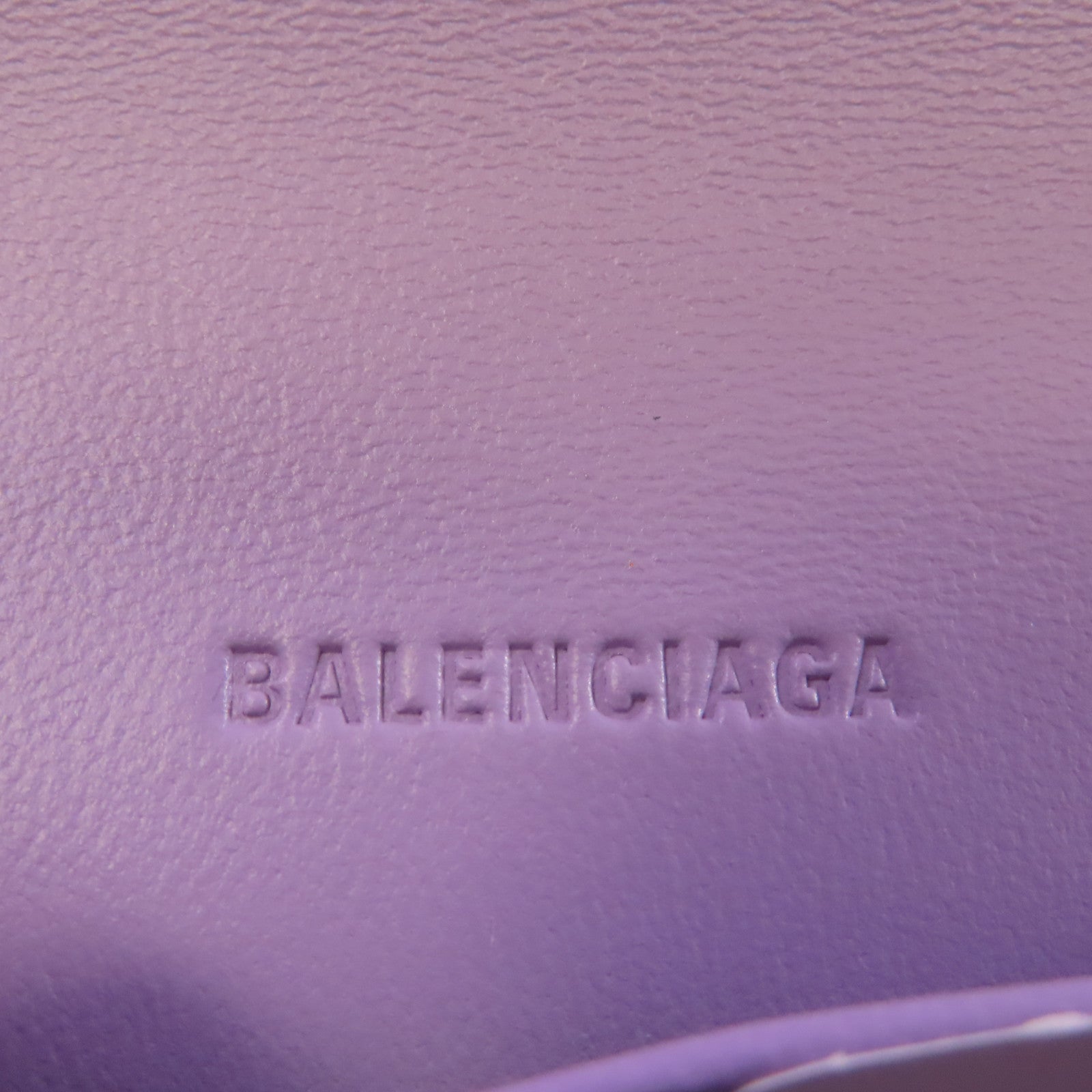 BALENCIAGA 【激減優惠】牛皮皮革WOC Wallet On Chain Shoulder Bag銀扣鏈帶肩背袋紫色
