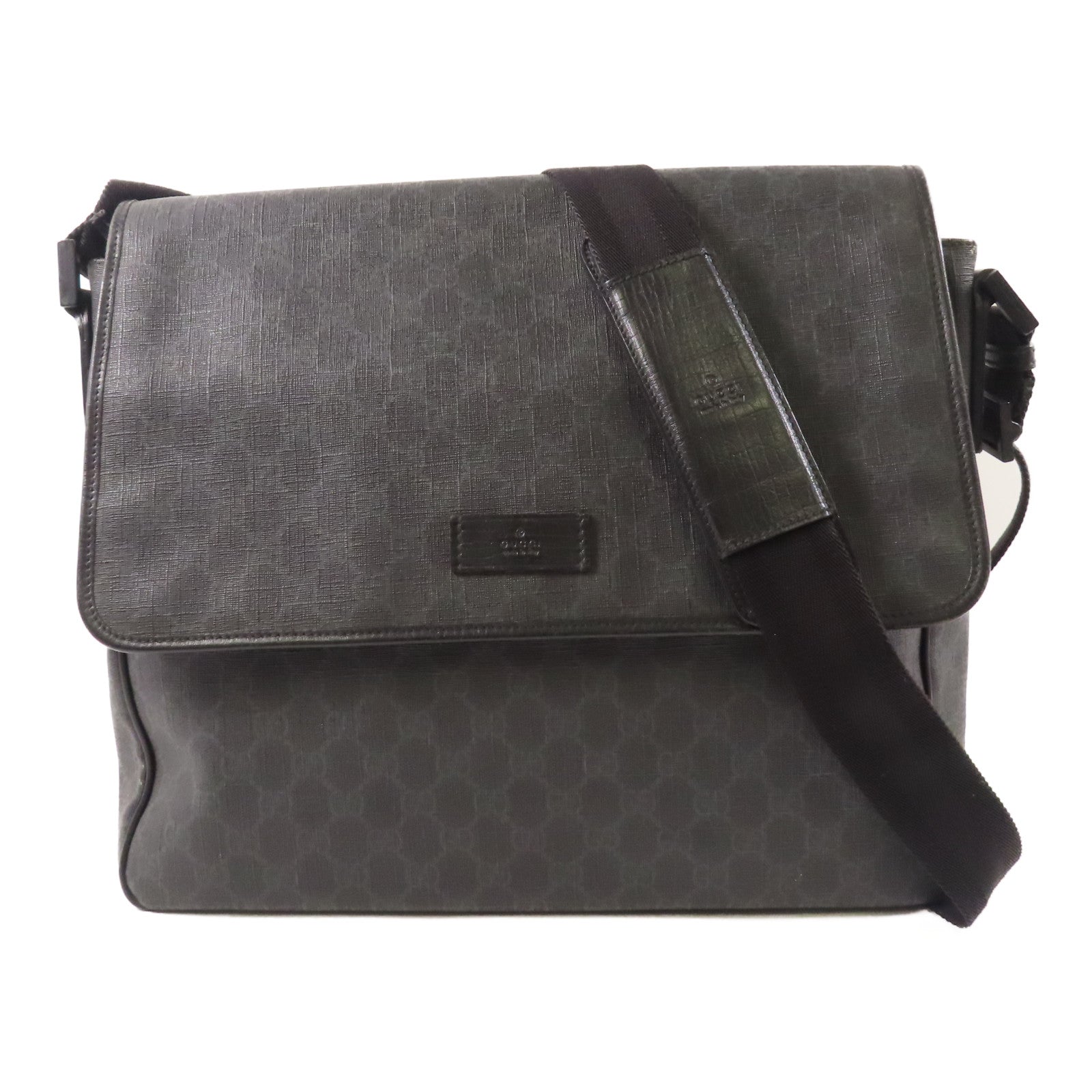 GUCCI GG Shoulder Bag 169935 PVC Coated Canvas Black