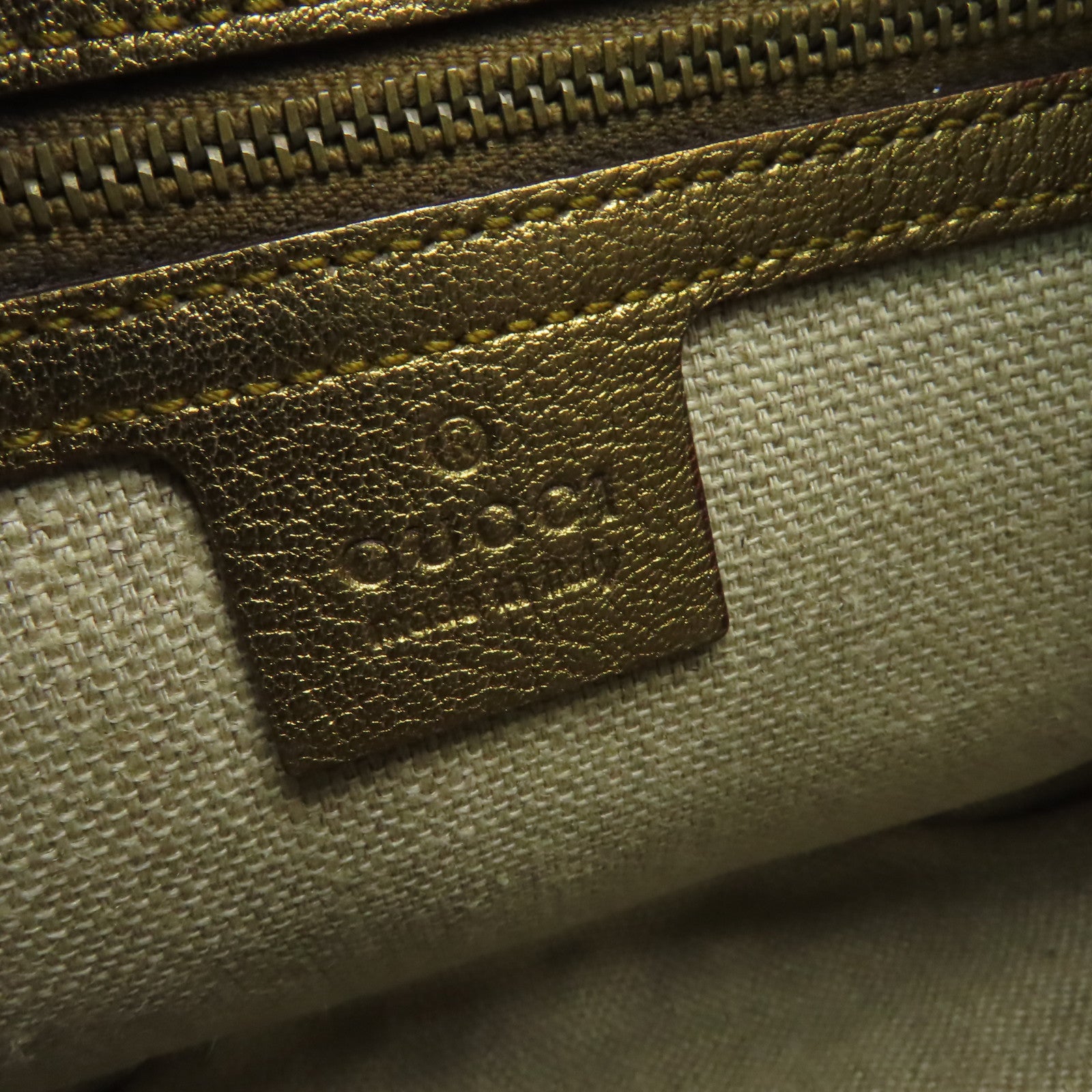 GUCCI **【清倉大減價】皮革/帆布Shoulder Bag金扣肩背袋金色