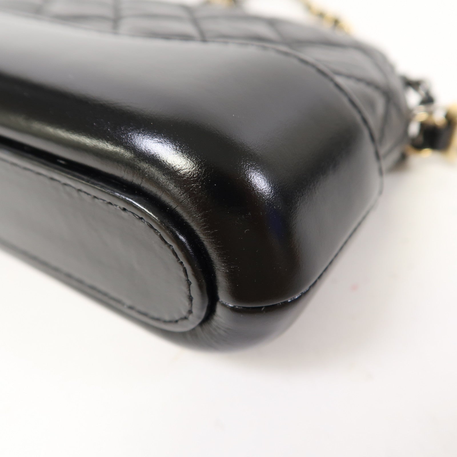 CHANEL 【激減優惠】菱格牛皮皮革Gabrielle Wallet On Chain鏈帶肩背袋黑色