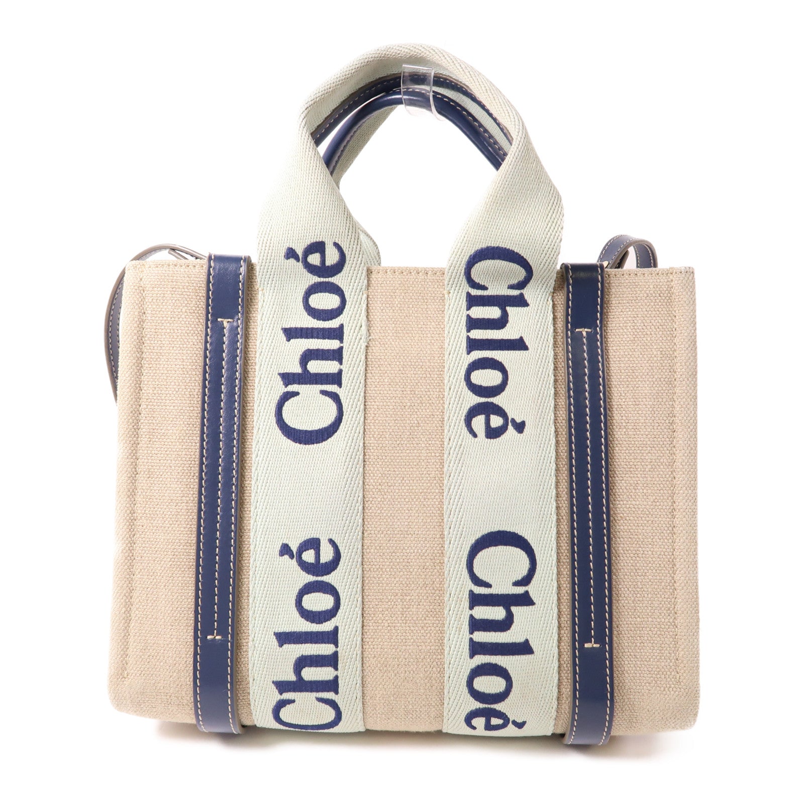 Chloe 帆布/皮革Small Woody手挽肩背兩用袋