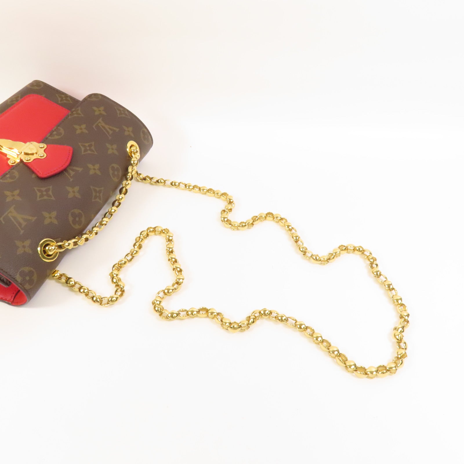 LOUIS VUITTON Monogram Victoire金扣鏈帶肩背袋