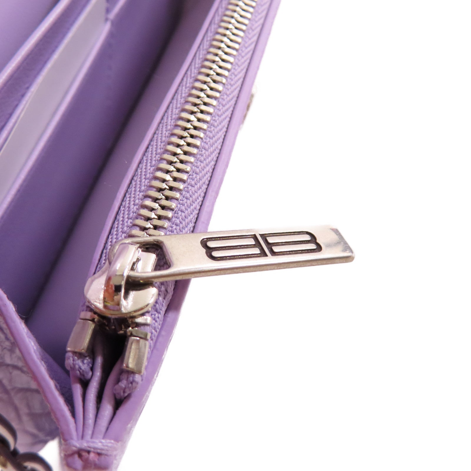 BALENCIAGA 【激減優惠】牛皮皮革WOC Wallet On Chain Shoulder Bag銀扣鏈帶肩背袋紫色