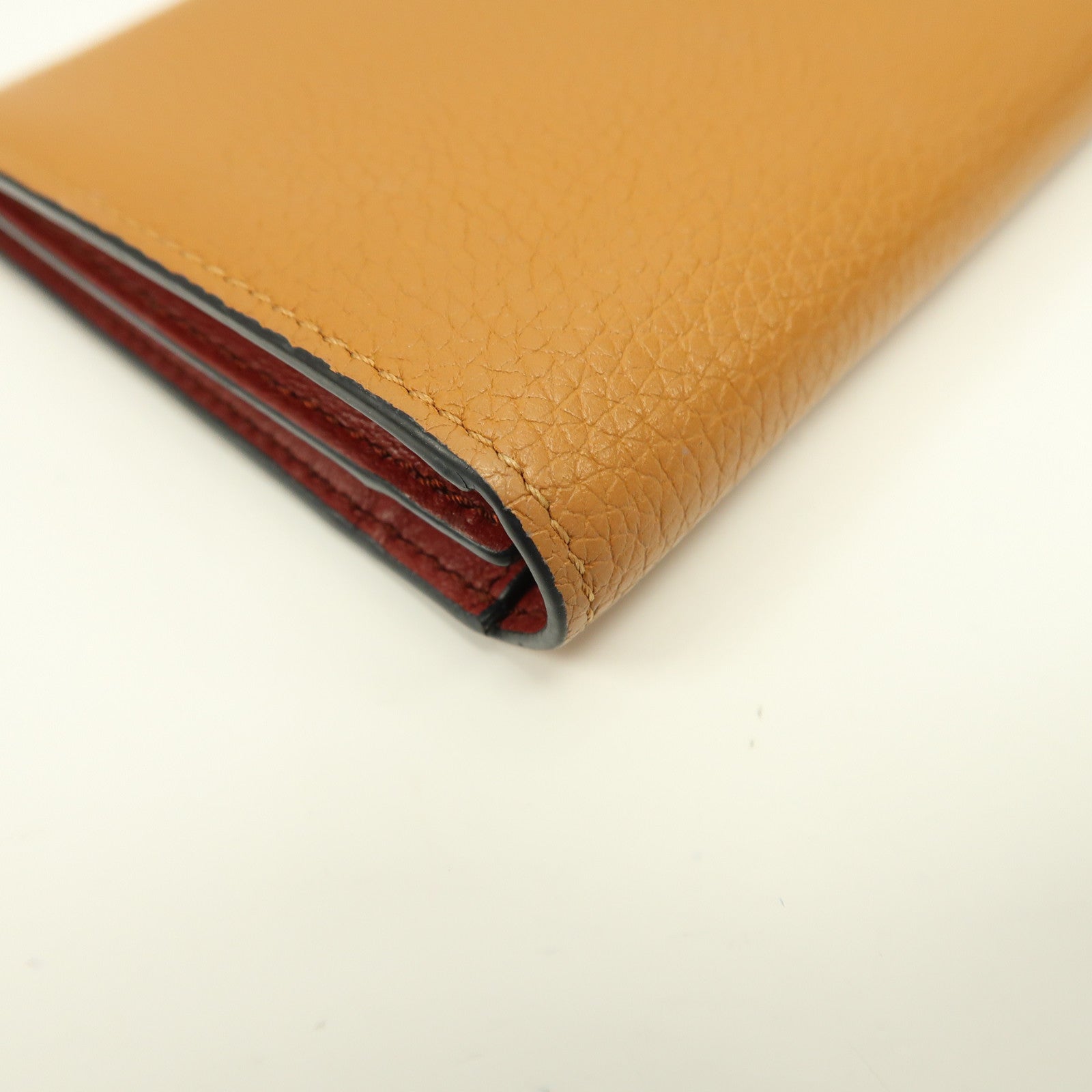 LOEWE 【激減優惠】牛皮皮革Long Wallet銀扣長錢包啡色