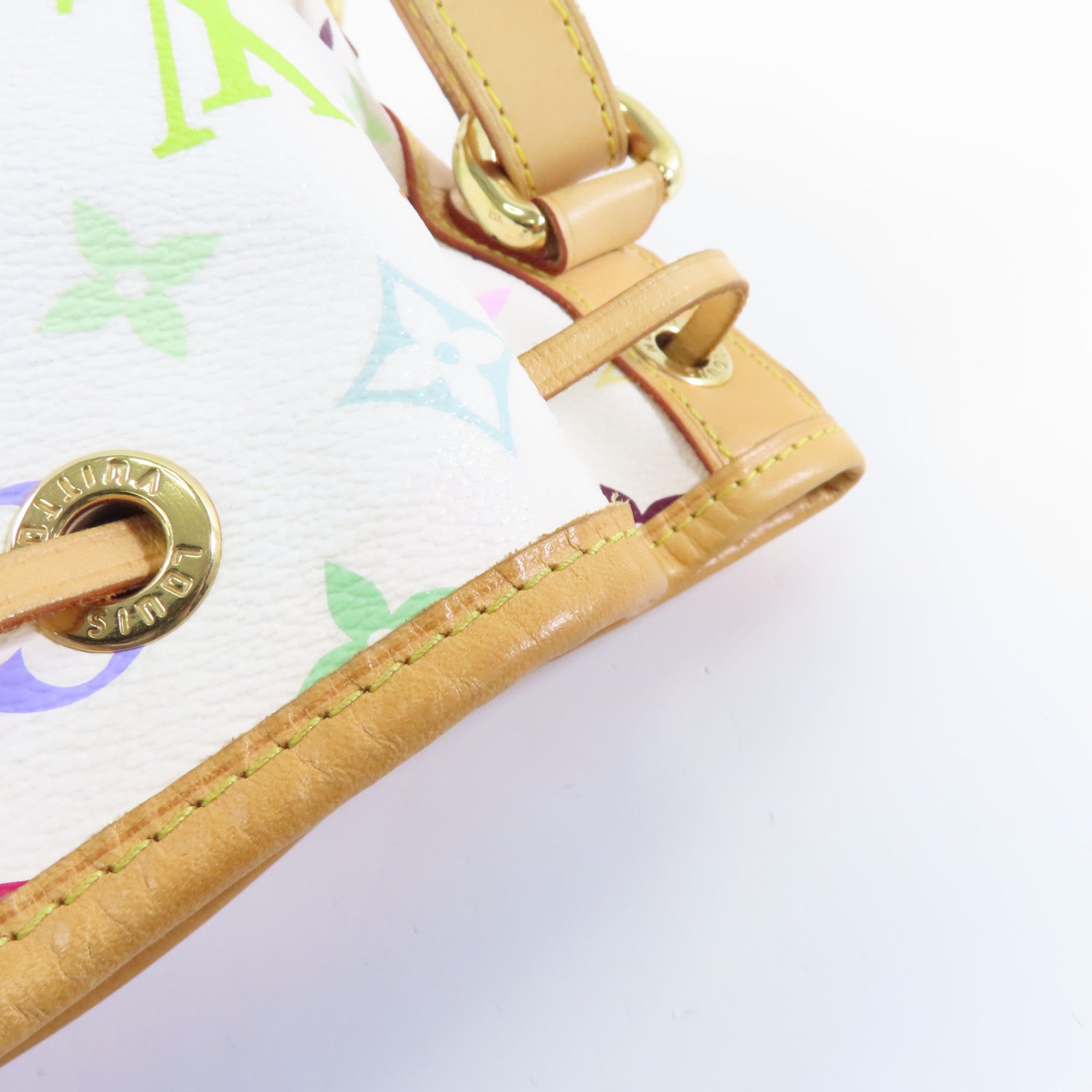 LOUIS VUITTON Monogram Multicolore Petit Noe金扣肩背袋白色/彩色