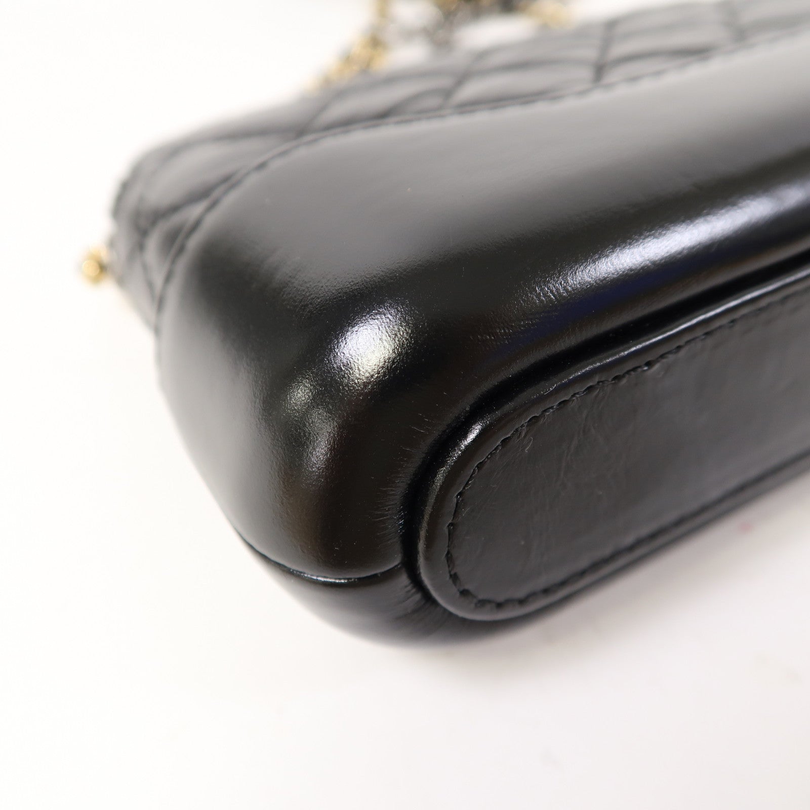 CHANEL 【激減優惠】菱格牛皮皮革Gabrielle Wallet On Chain鏈帶肩背袋黑色
