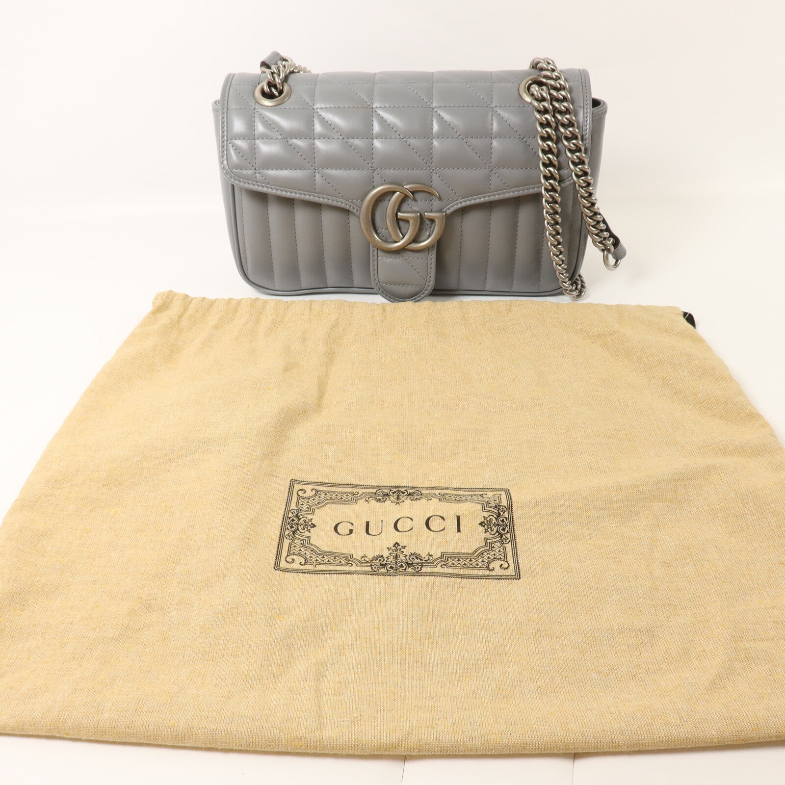 GUCCI 牛皮皮革GG Marmont Shoulder Bag鏈帶肩背袋