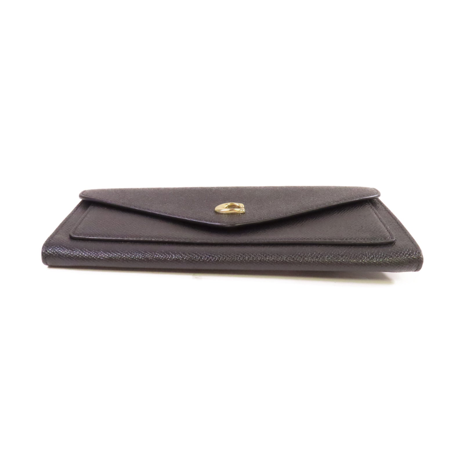 COACH 牛皮皮革Long wallet金扣長錢包黑色