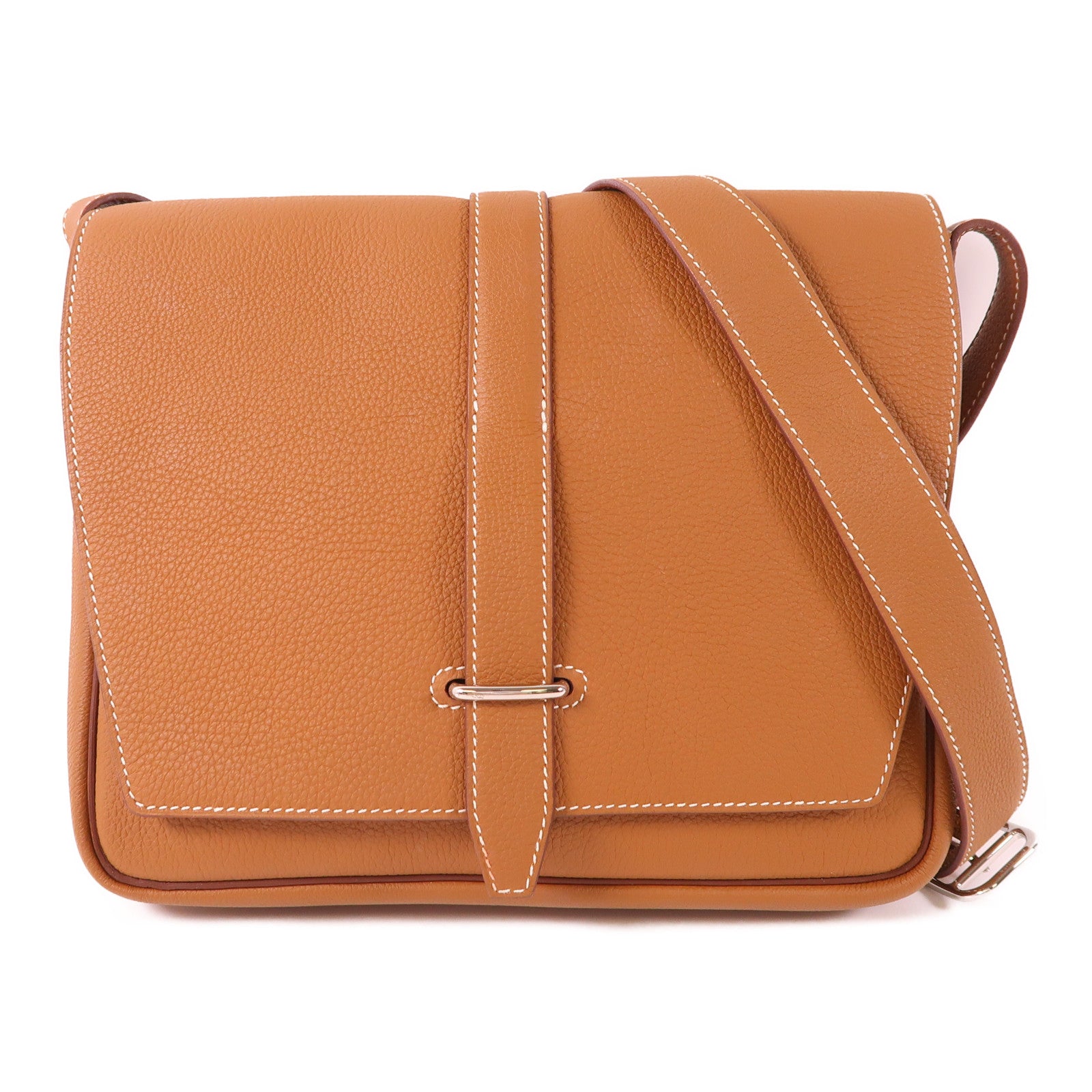 HERMES Togo皮革Steve Light Junior肩背袋37 Gold