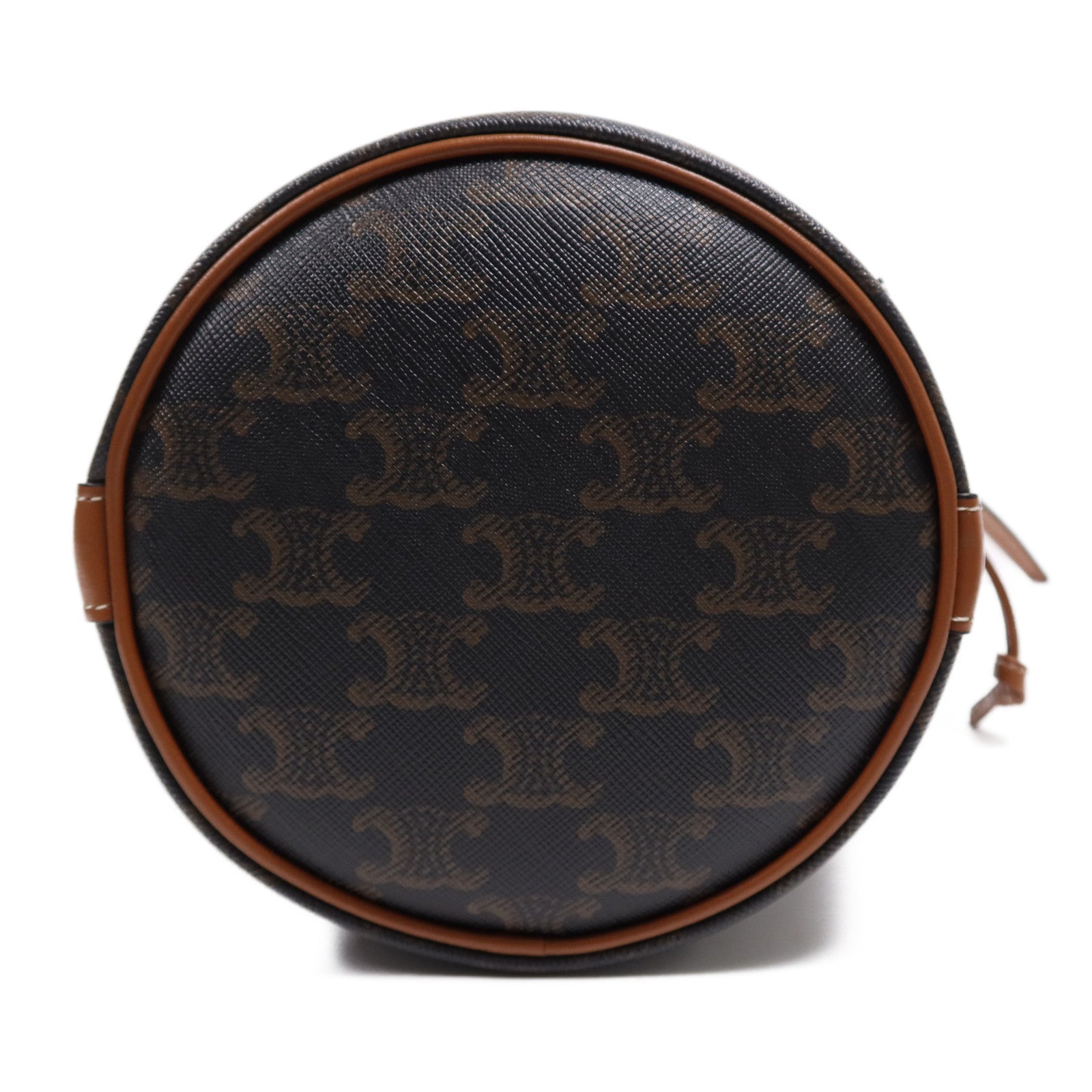 CELINE 塗層帆布Tromphe Drawsting Small Bucket金扣肩背袋