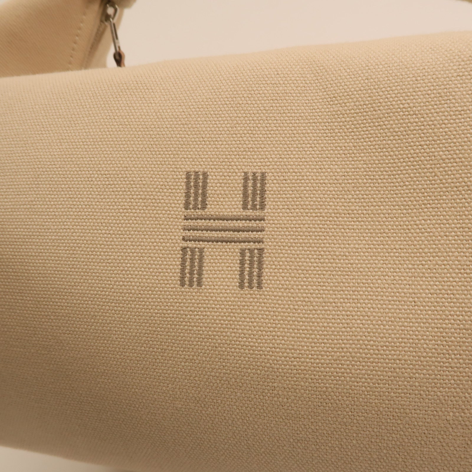 HERMES 帆布Bride a Brac GM銀扣手挽袋