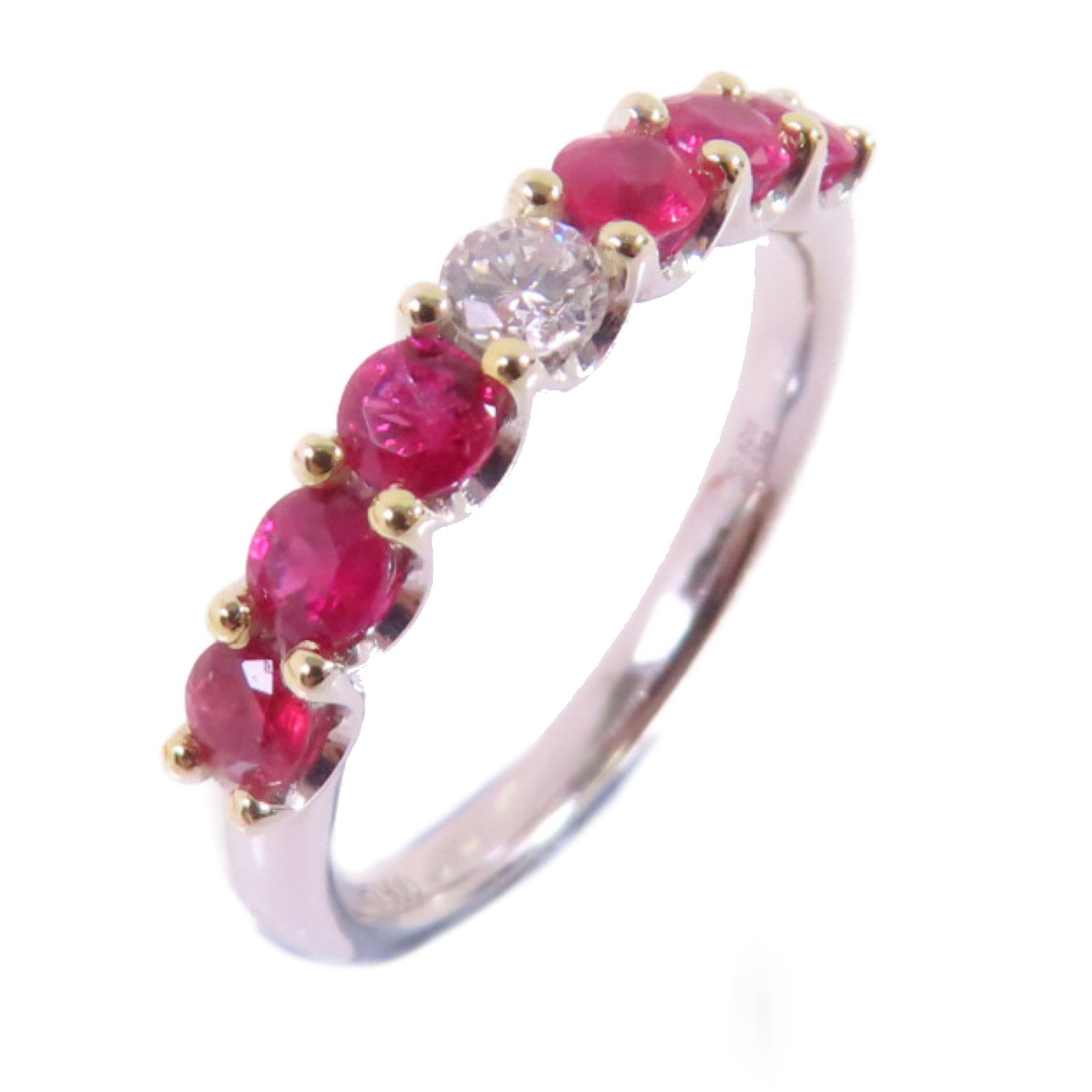 JEWELRY PT900鉑金Sapphire/Diamond Ring 0.82ct紅寶石/0.13ct鑽石戒指US#6.75