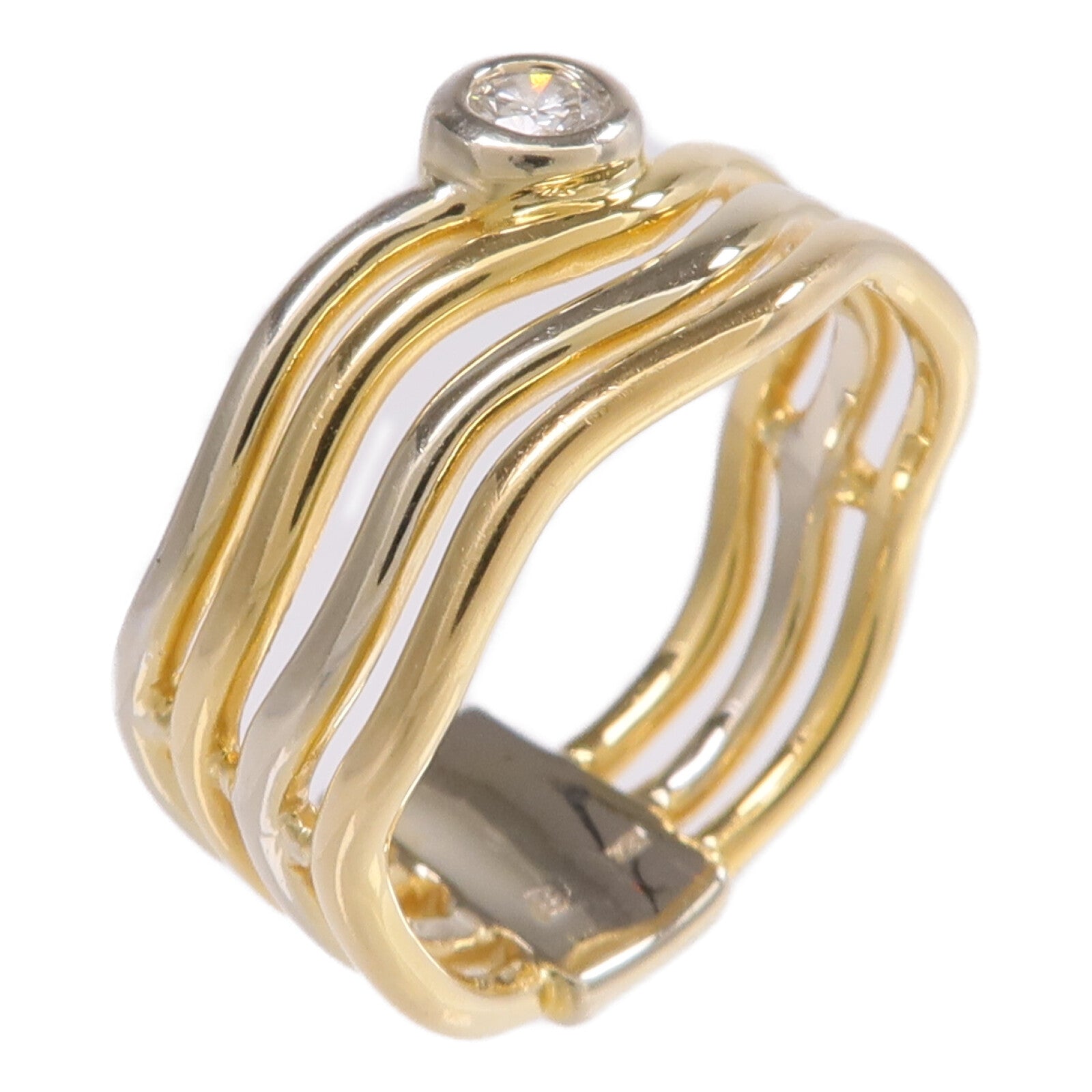 JEWELRY 18K黃金/白金Ring鑽石戒指US#6