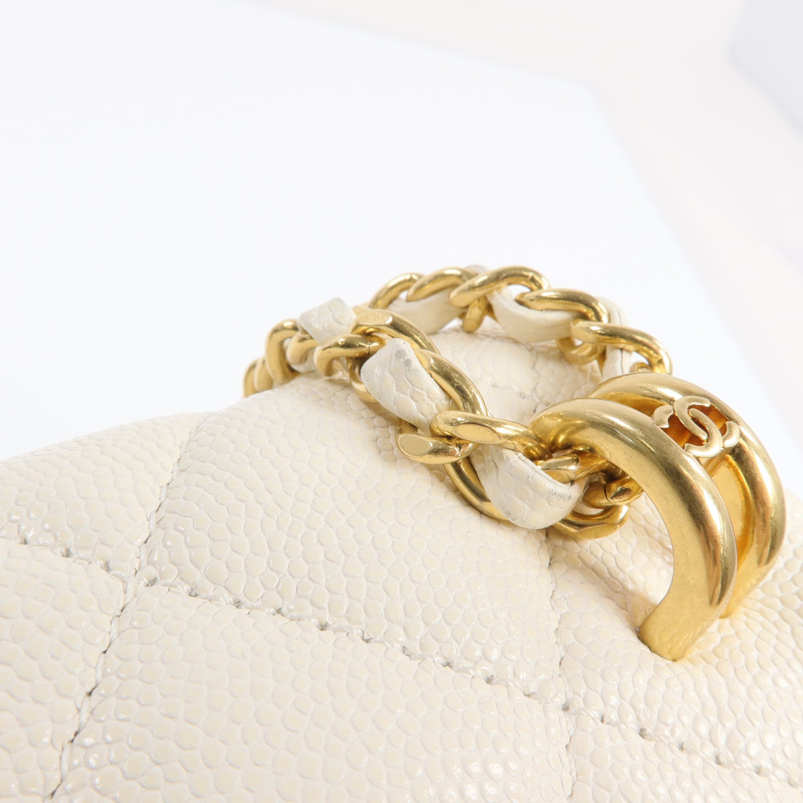 CHANEL 牛皮皮革Chain Shoulder Bag金扣鏈帶肩背袋