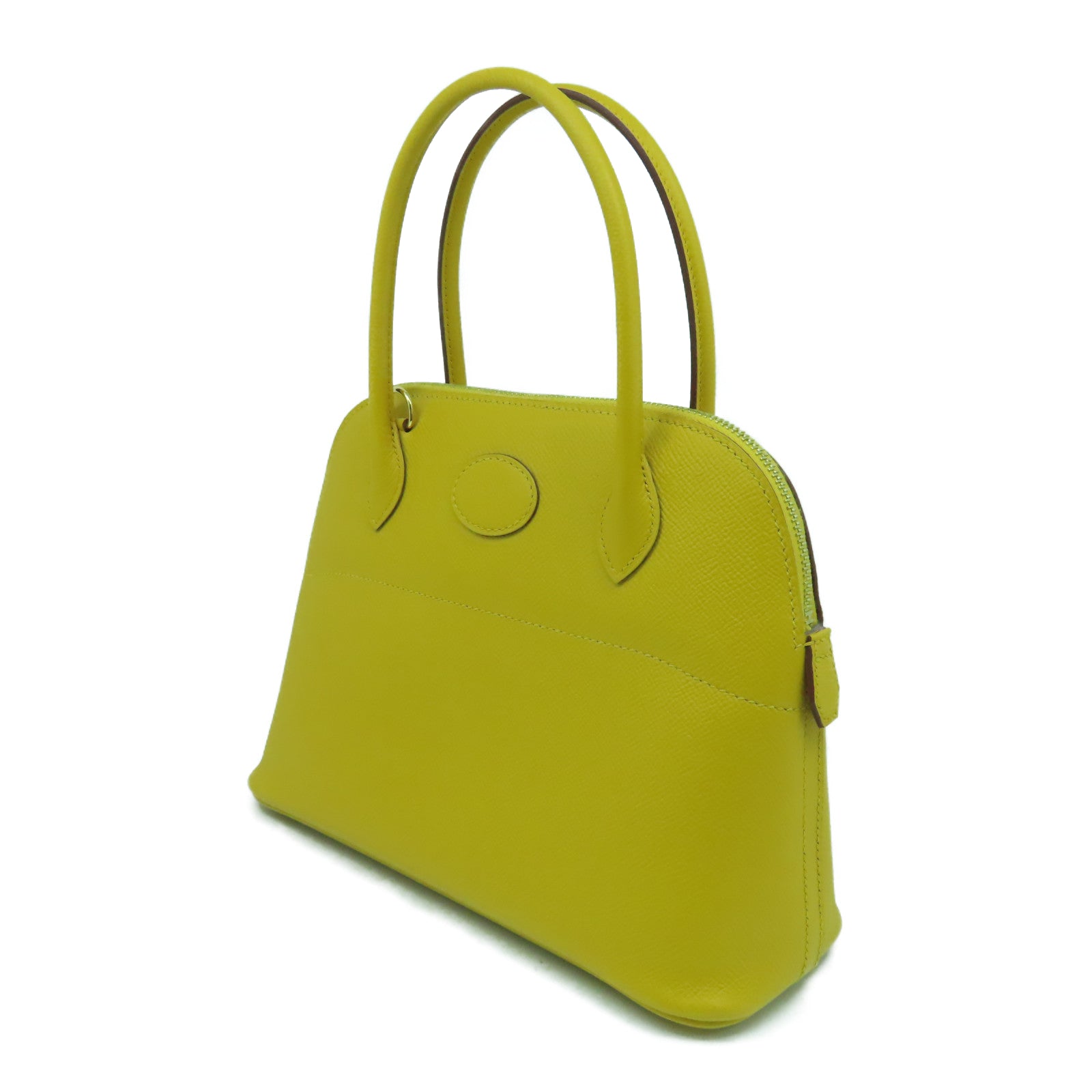 HERMES 【激減優惠】Epsom皮革Bolide 27金扣手挽肩背兩用袋Jaune Ambre黃色