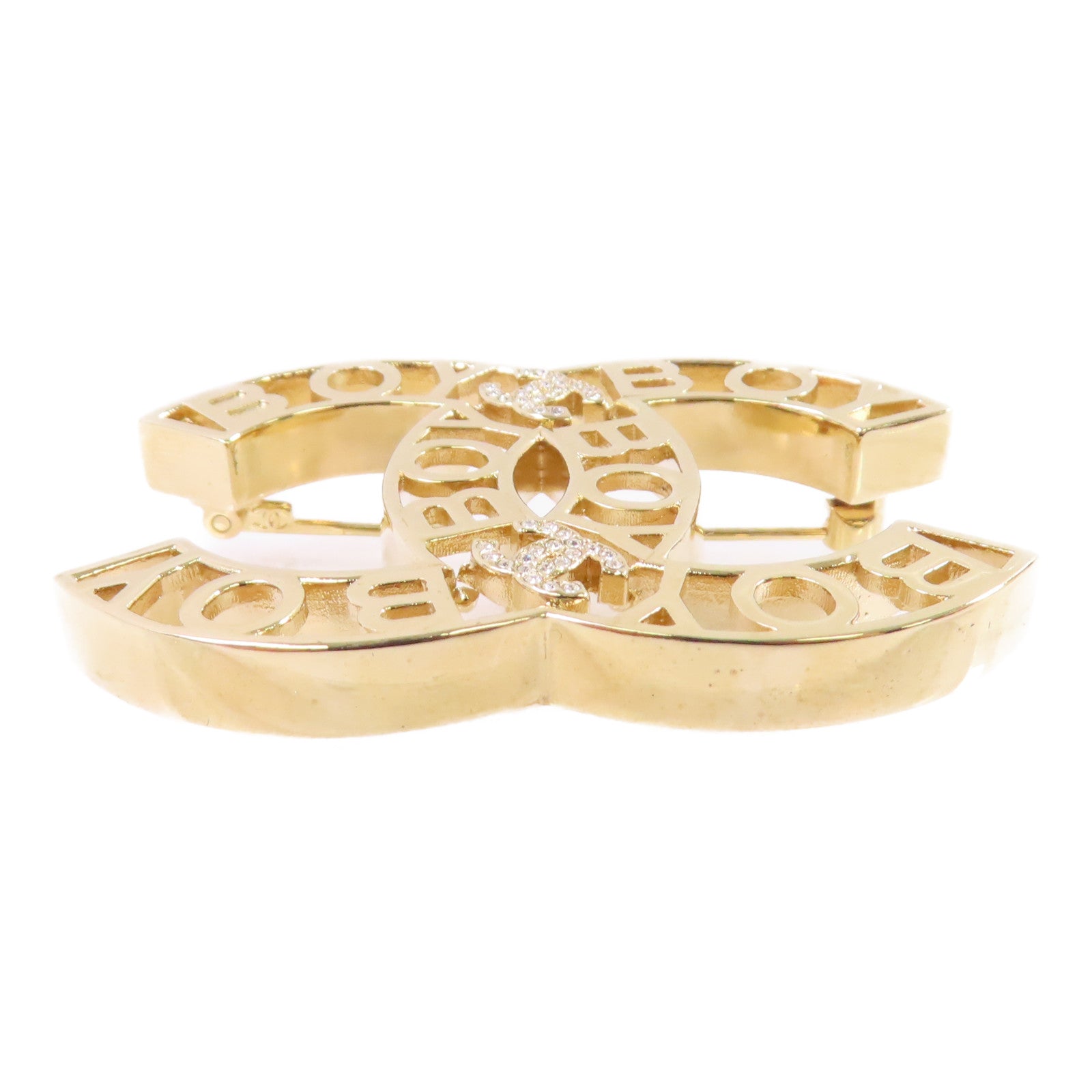 CHANEL 金屬/水鑽CC Brooch胸針